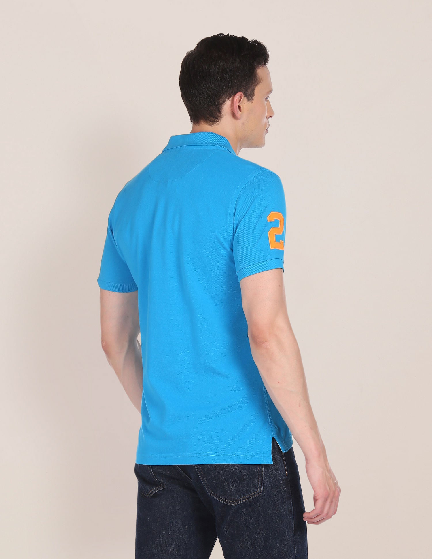 Compact Cotton Logo Polo Shirt Blue - U.S. POLO ASSN. | Large