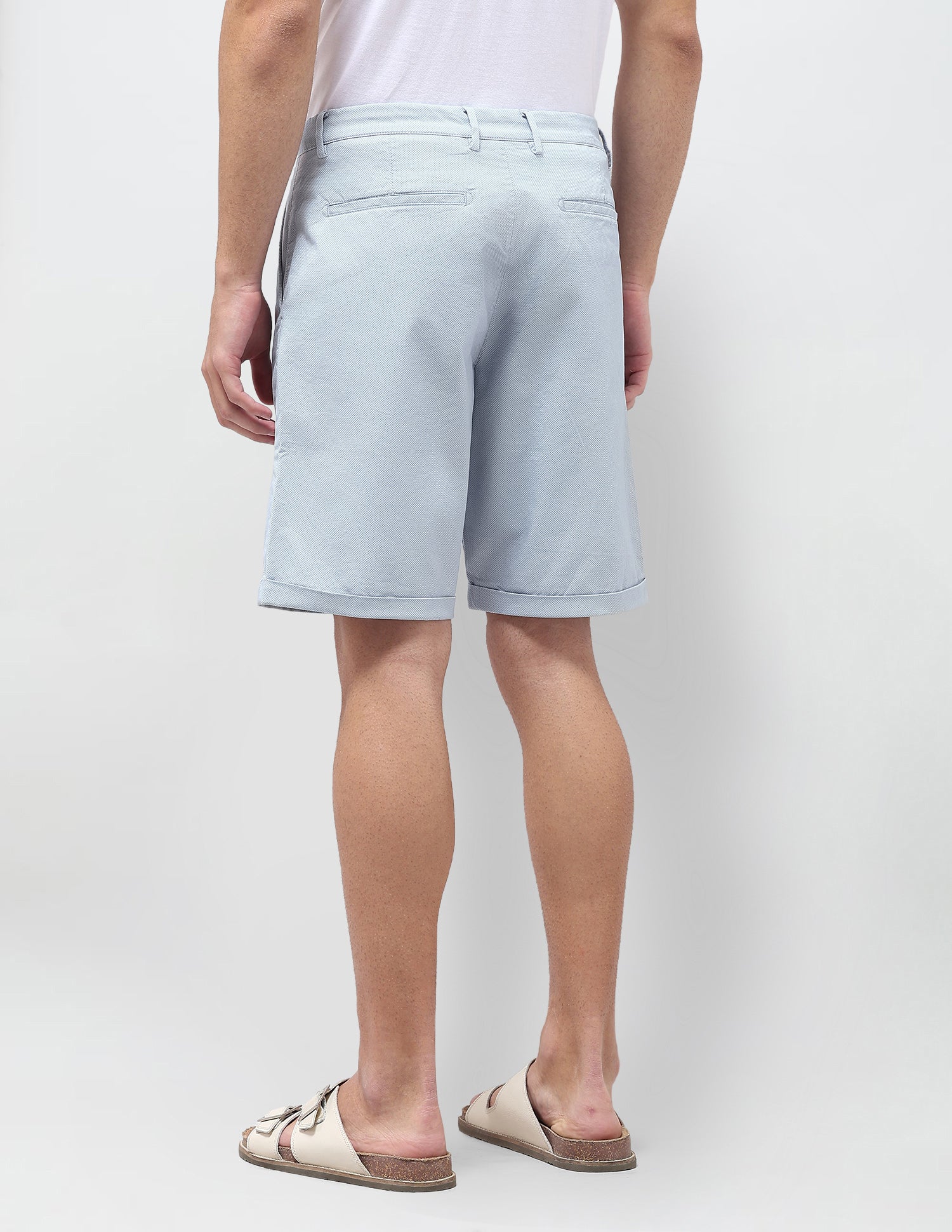 All Over Printed Slim Fit Shorts Light Blue - U.S. Polo Assn. India | Large