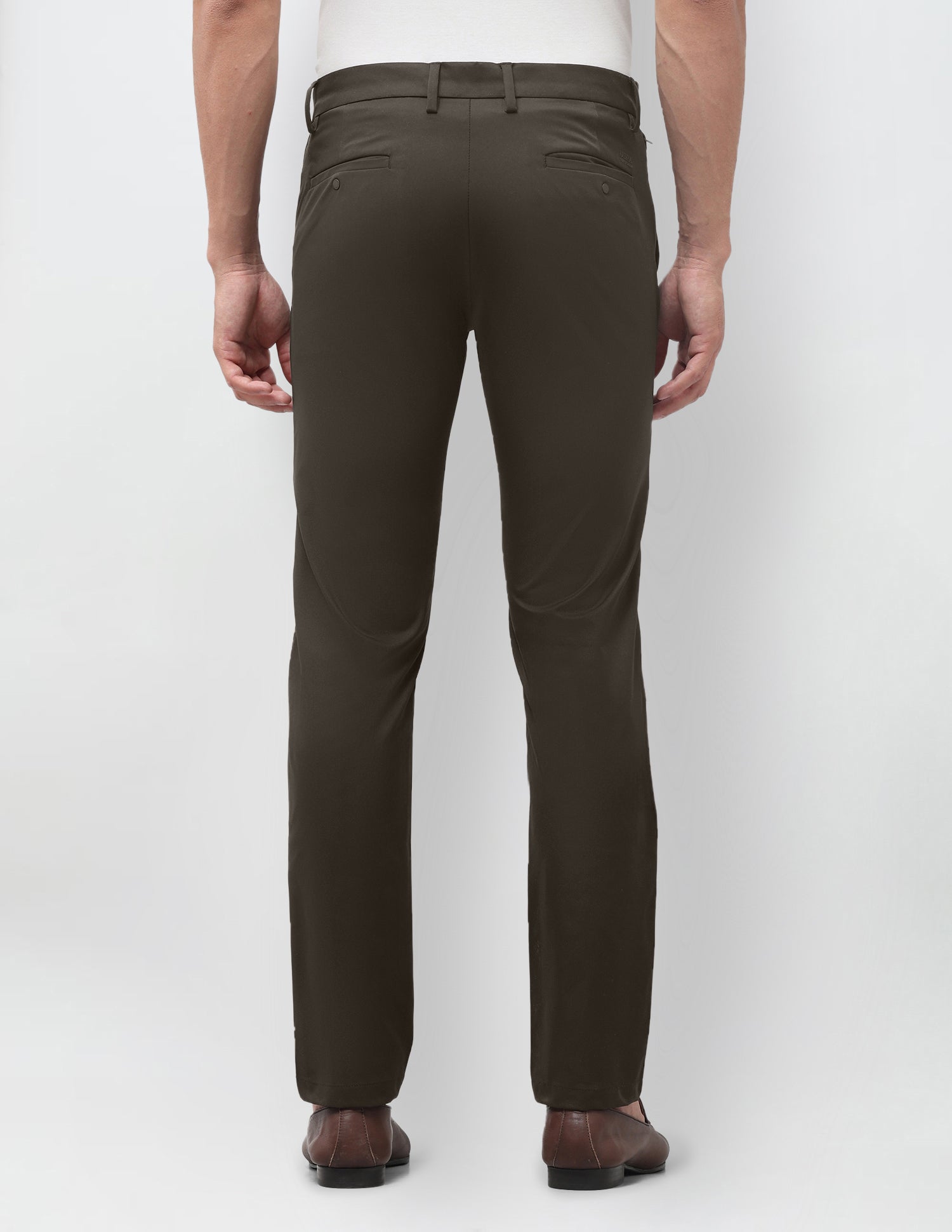 Denver Slim Fit Mid Rise Trousers Choco - U.S. Polo Assn. India | Large