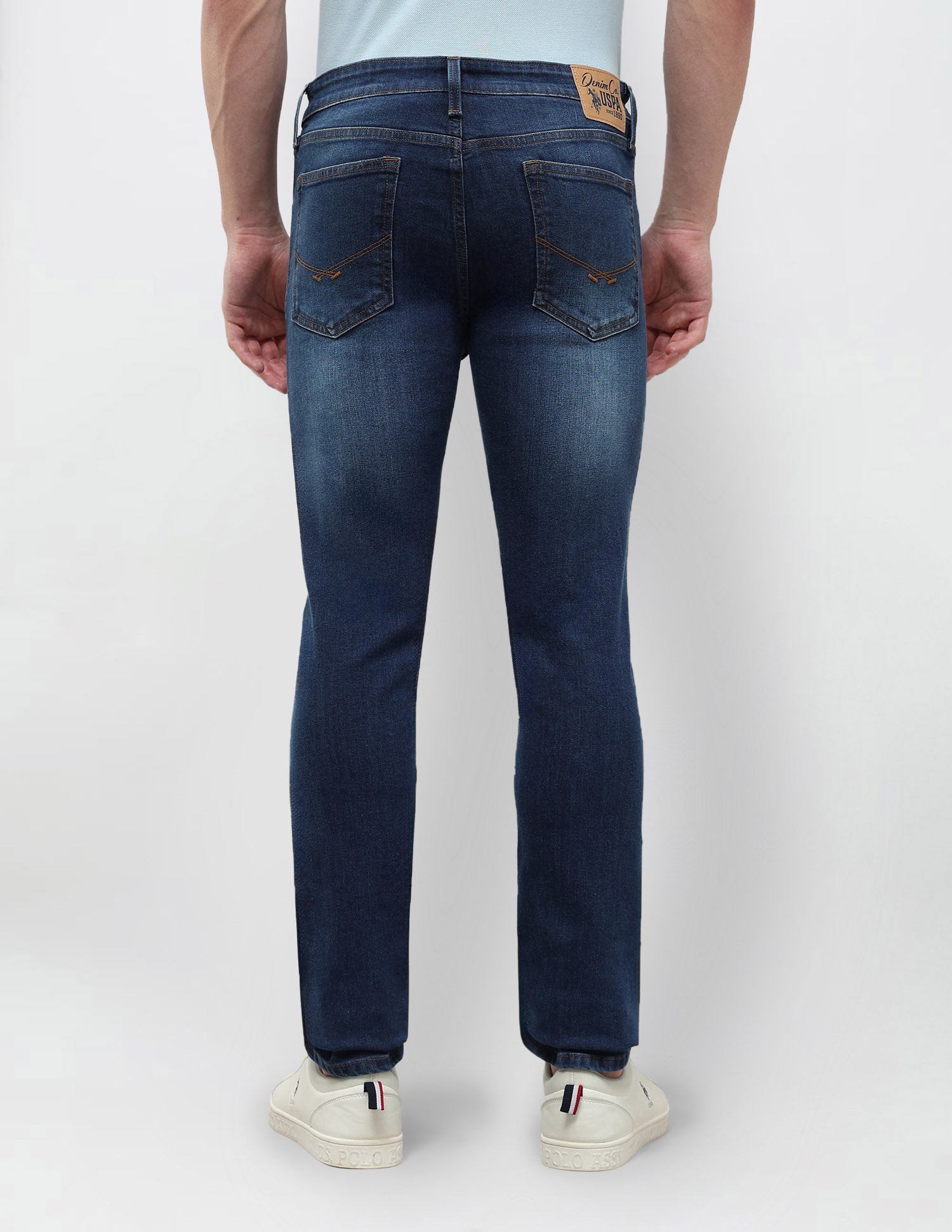 Regallo Skinny Fit Mid Rise Jeans Med Blue - U.S. POLO ASSN. | Large