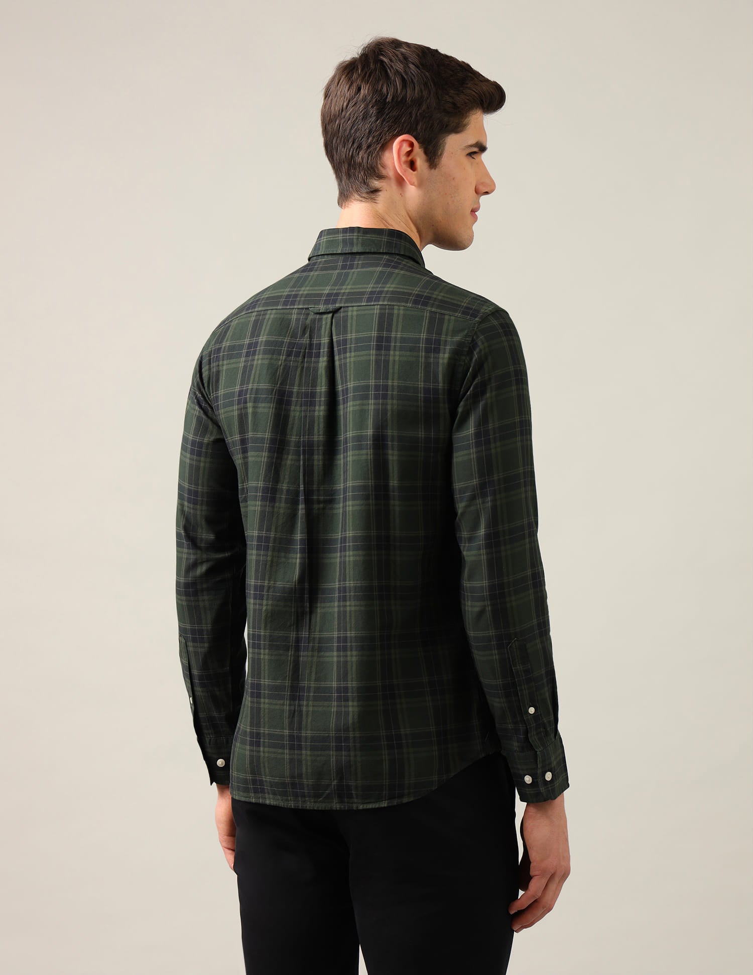 Tartan Checked Tailored Fit Shirt Green - U.S. Polo Assn. India | Large