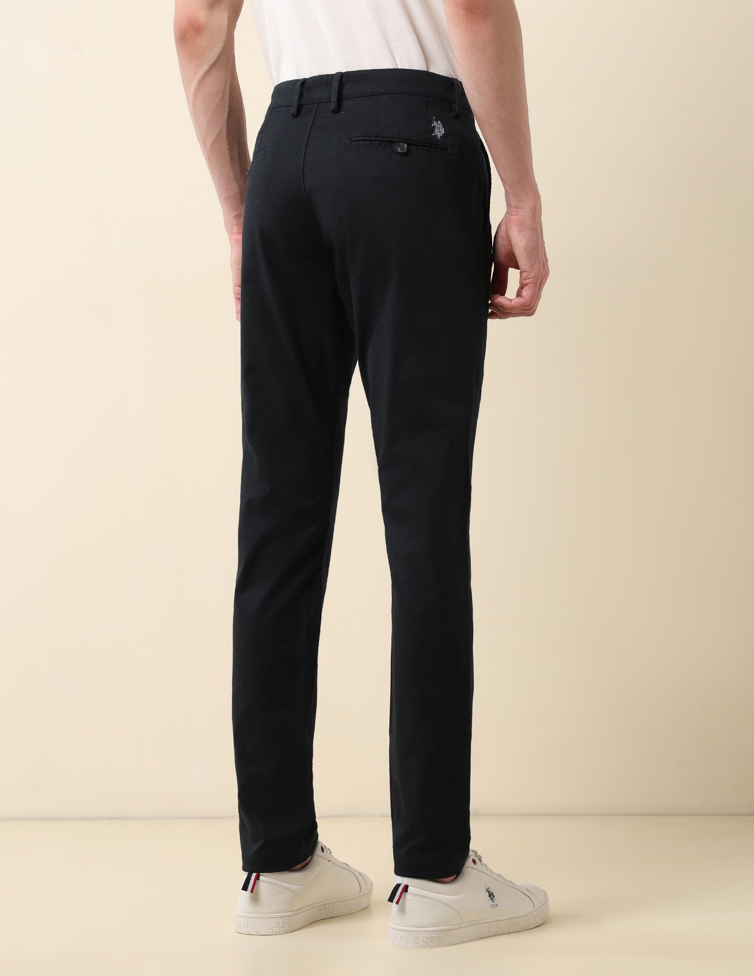 Austin Slim Fit Dobby Weave Trousers Black - U.S. Polo Assn. India | Large