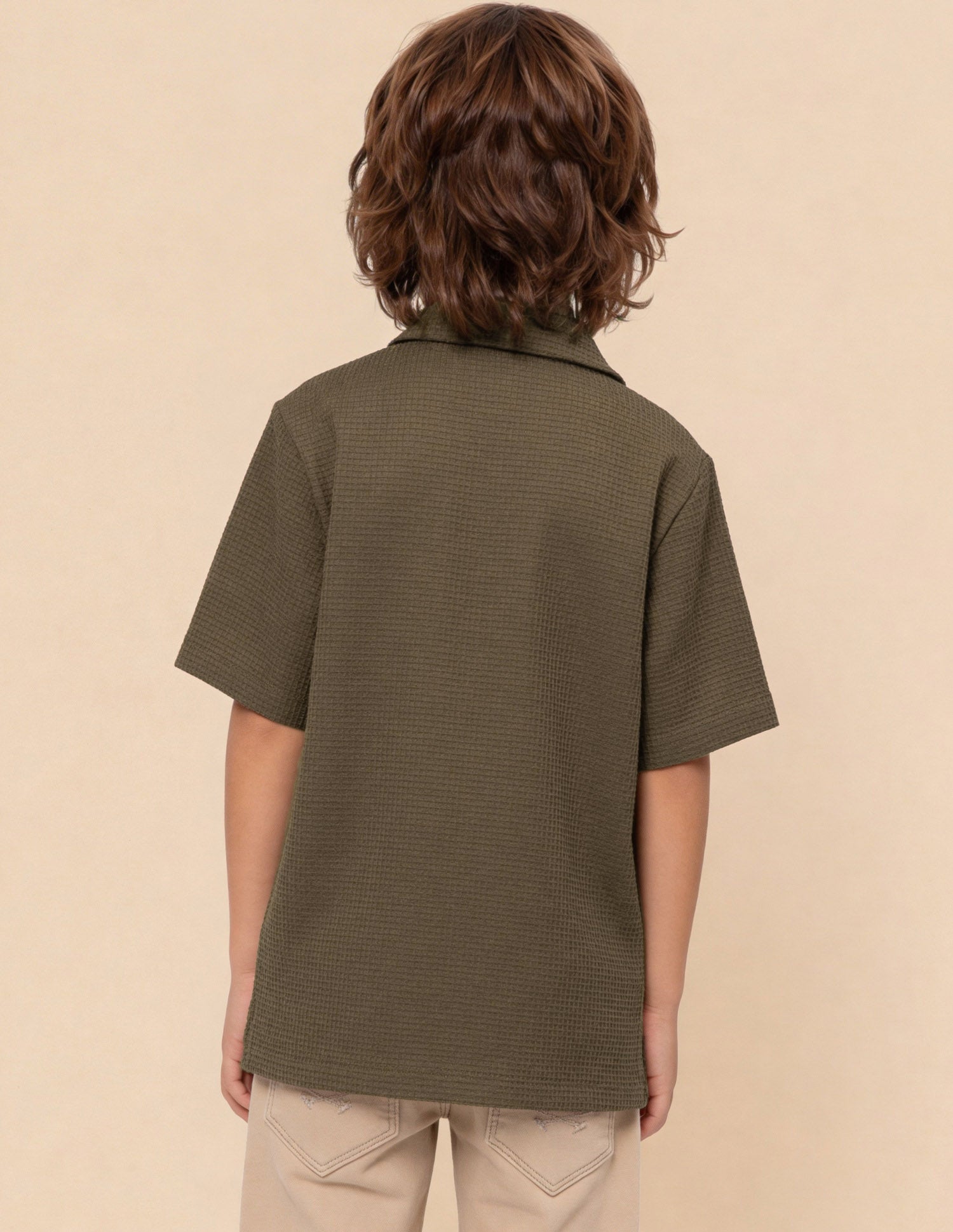 Textured Knitted Shirt Brown - U.S. Polo Assn. India | Large