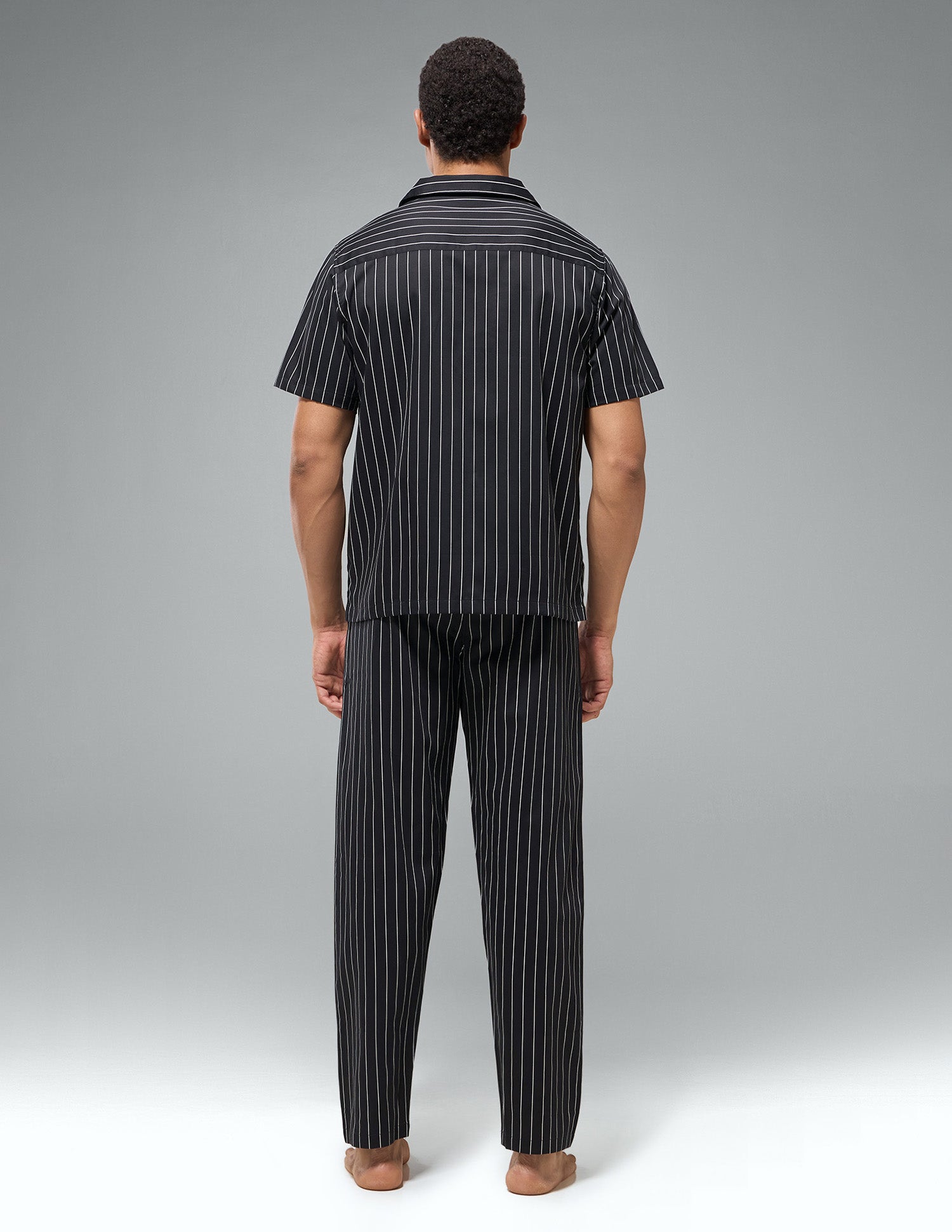 Pure Cotton Striped OESS03 Sleep Set Black - U.S. Polo Assn. India | Large