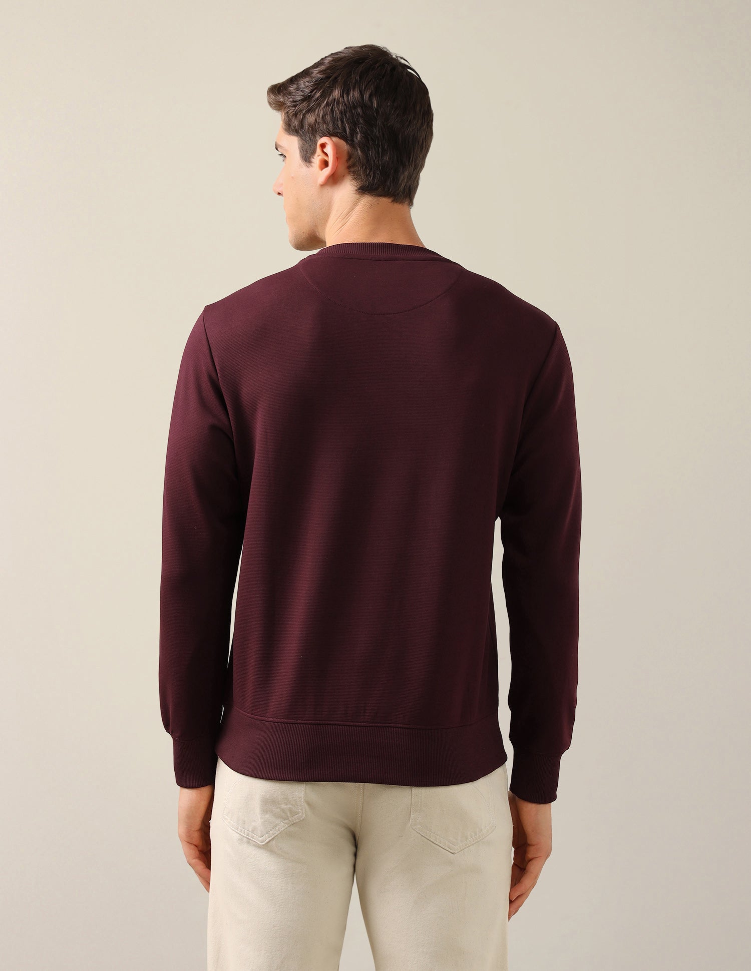 Brand Embossed Slim Fit Sweatshirt Maroon - U.S. Polo Assn. India | Large
