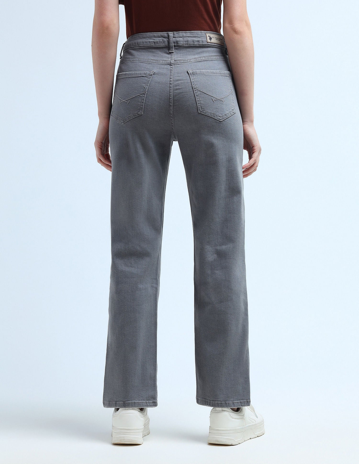 High Rise Straight Fit Jeans Grey - U.S. POLO ASSN. | Large