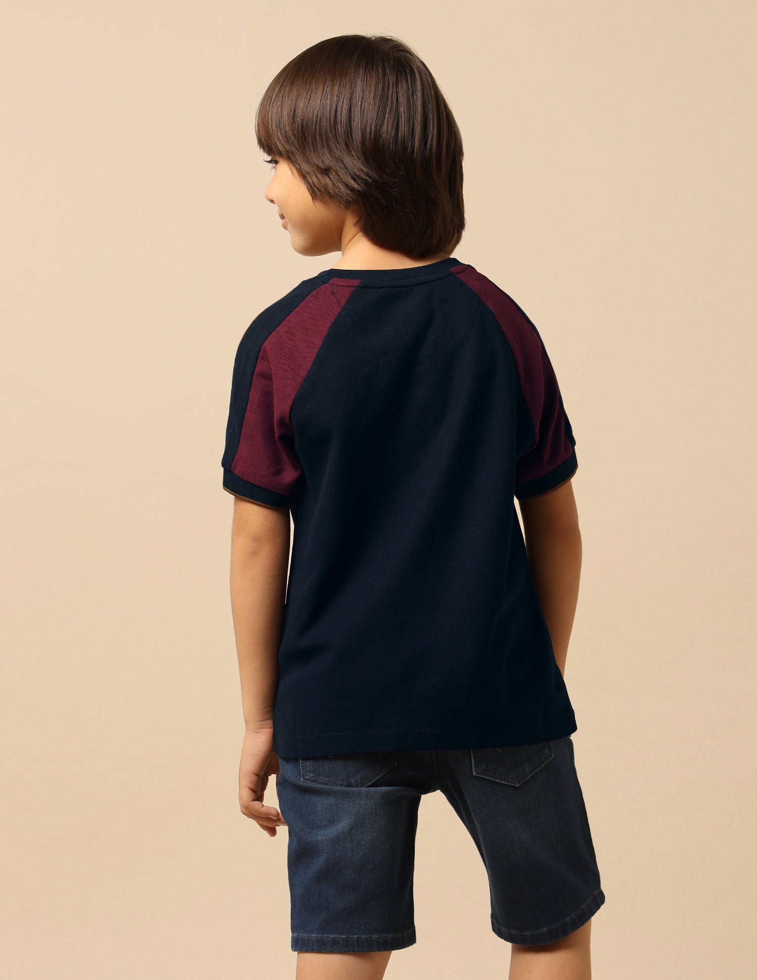 Boys Colour Blocked Regular Fit T-Shirt Navy - U.S. POLO ASSN. | Large