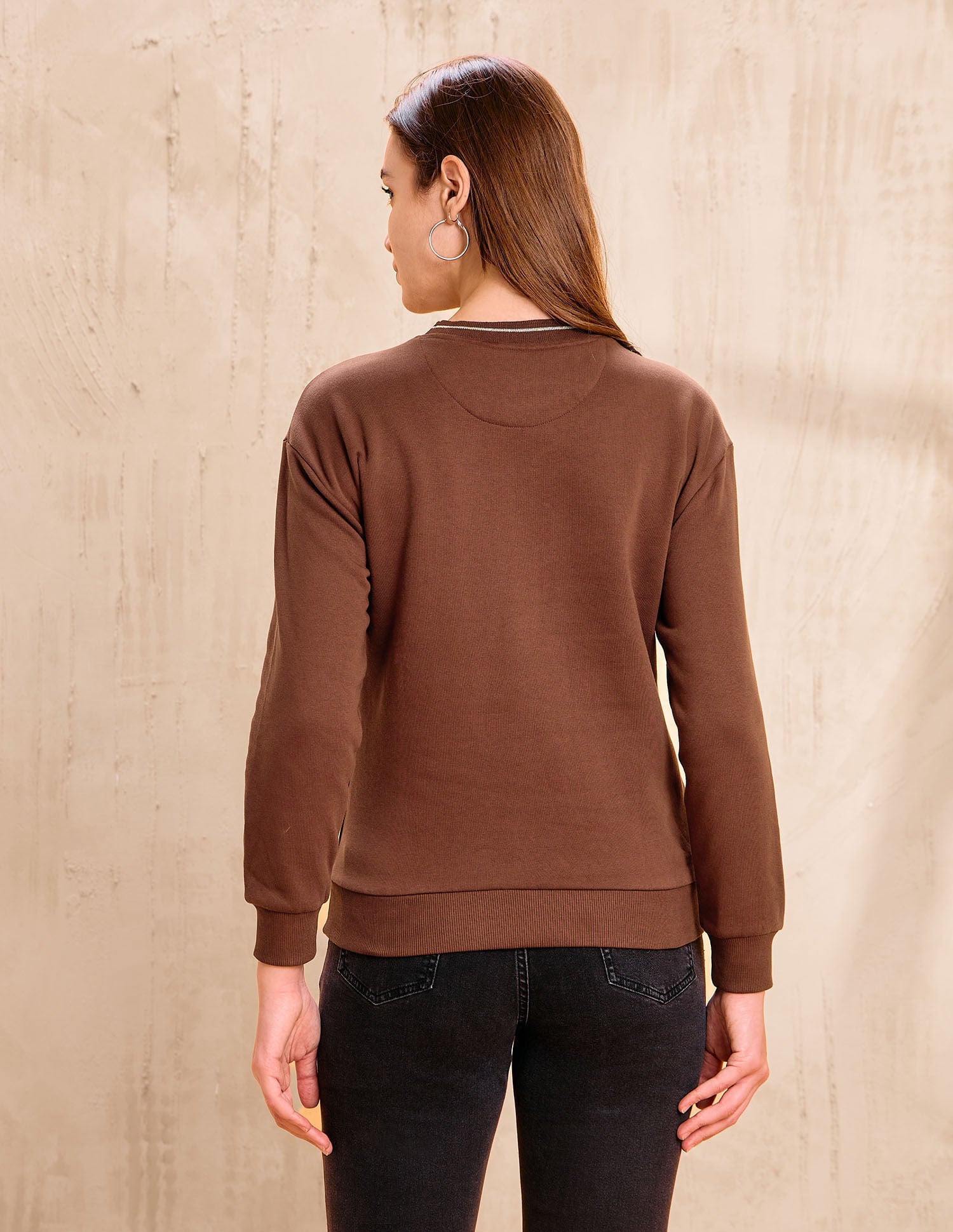 Brand Printed Regular Fit  Sweater Brown - U.S. POLO ASSN. | Large