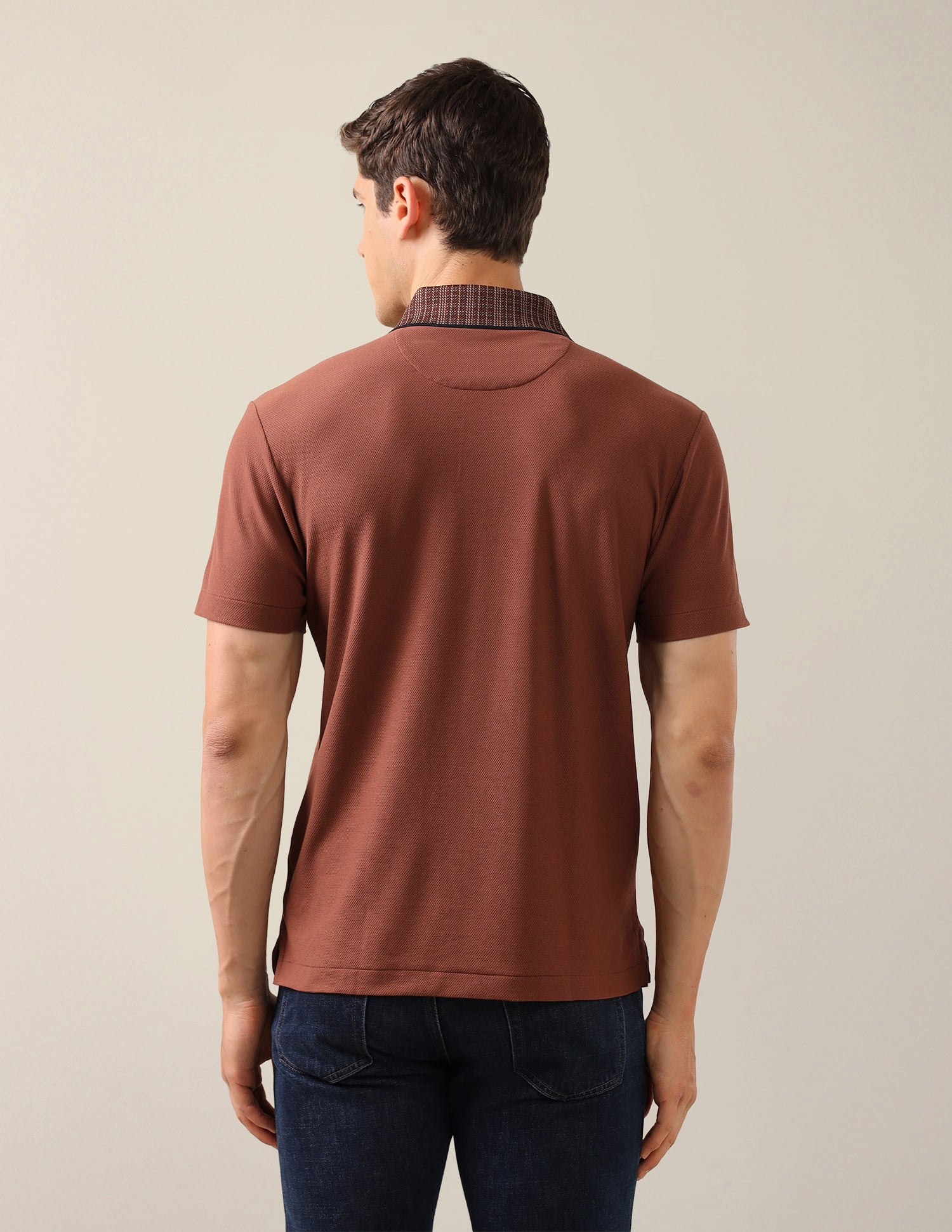 Solid Slim Fit Polo Shirt Brown - U.S. Polo Assn. India | Large