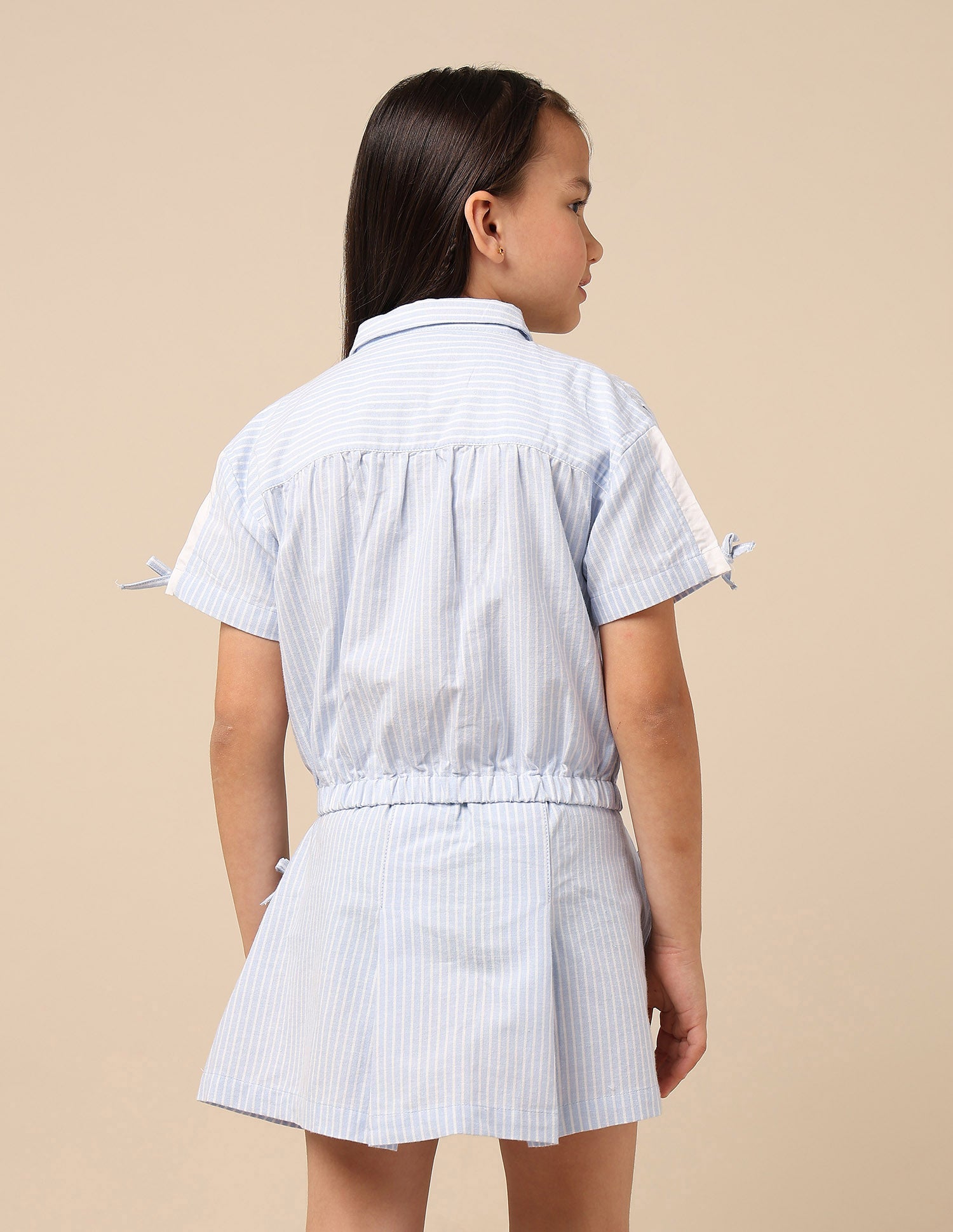 Girls Striped Regular Fit Top Light Blue - U.S. POLO ASSN. | Large