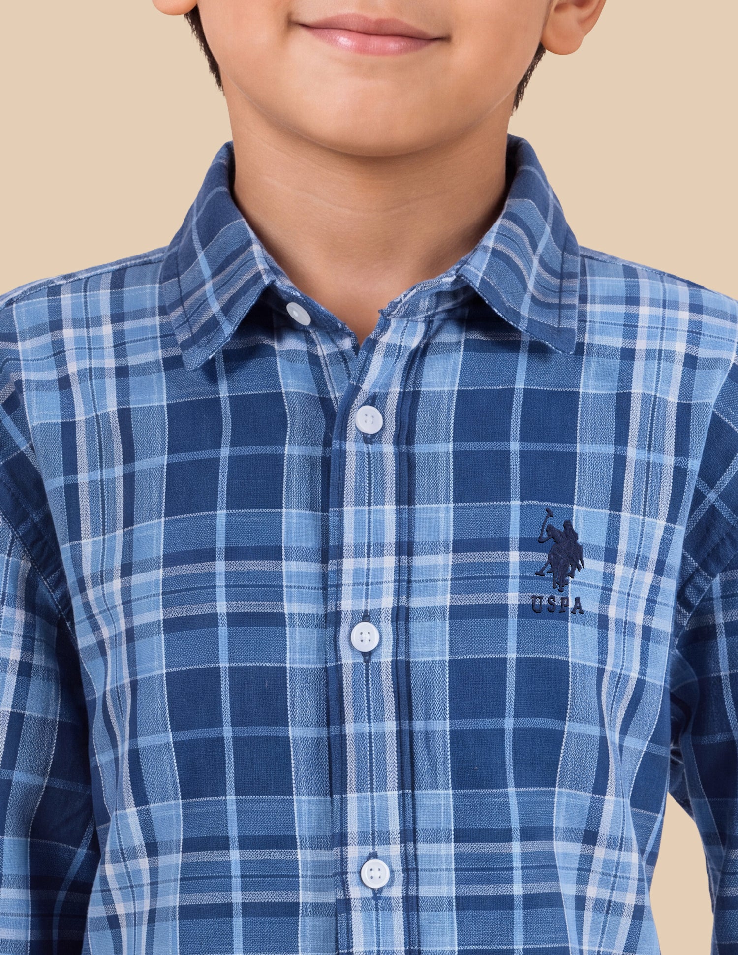 Tartan Checked Dobby Shirt Blue - U.S. Polo Assn. India | Large