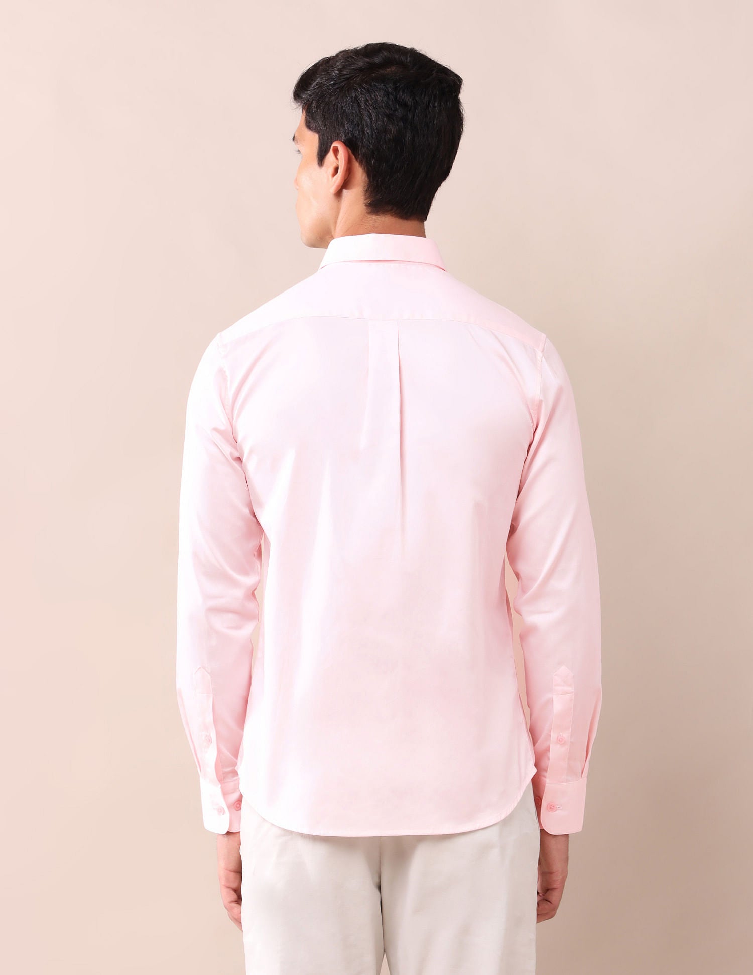 Tailored Fit Solid Shirt Light Pink - U.S. Polo Assn. India | Large