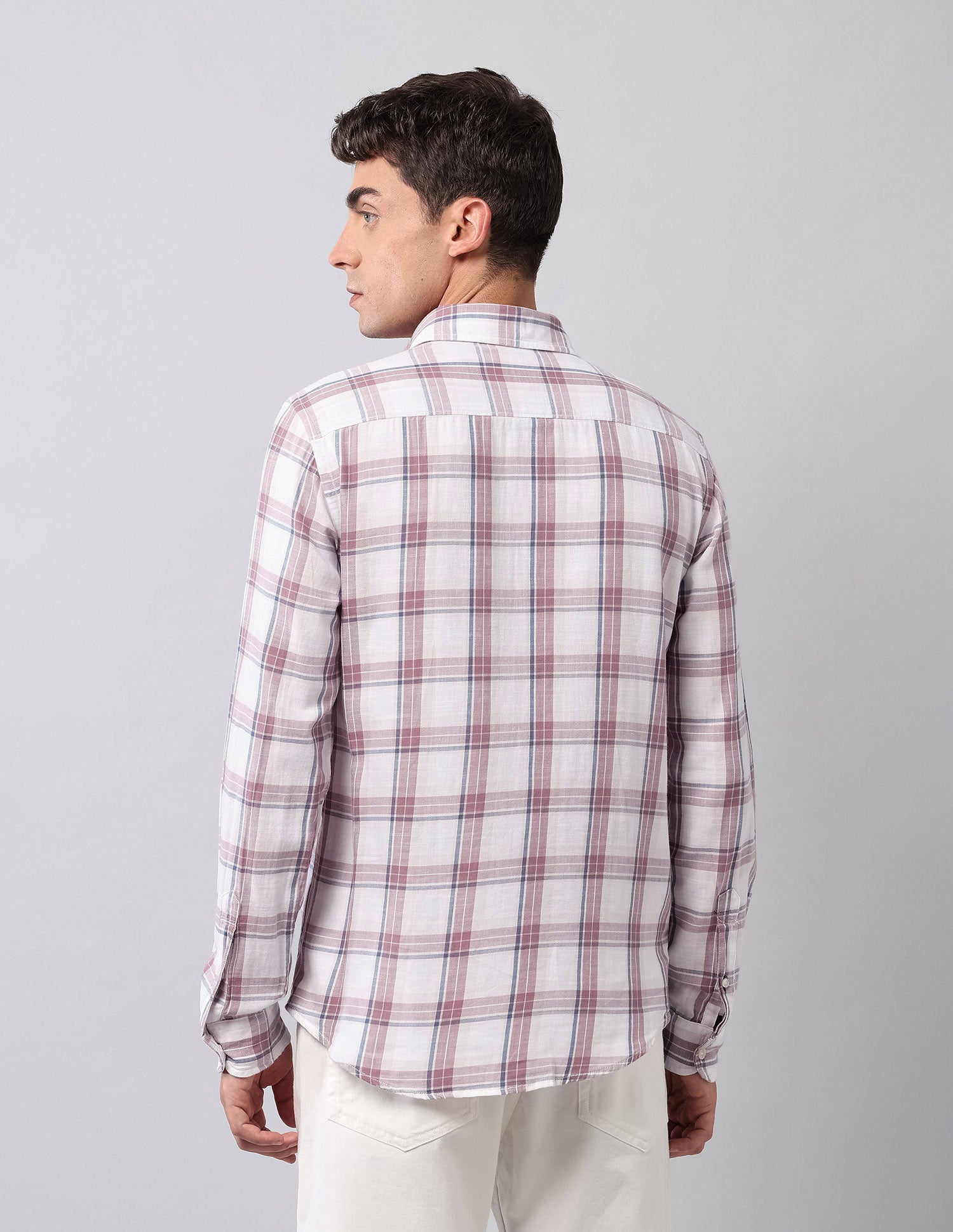 Tartan Checked Pure Cotton Shirt White - U.S. Polo Assn. India | Large