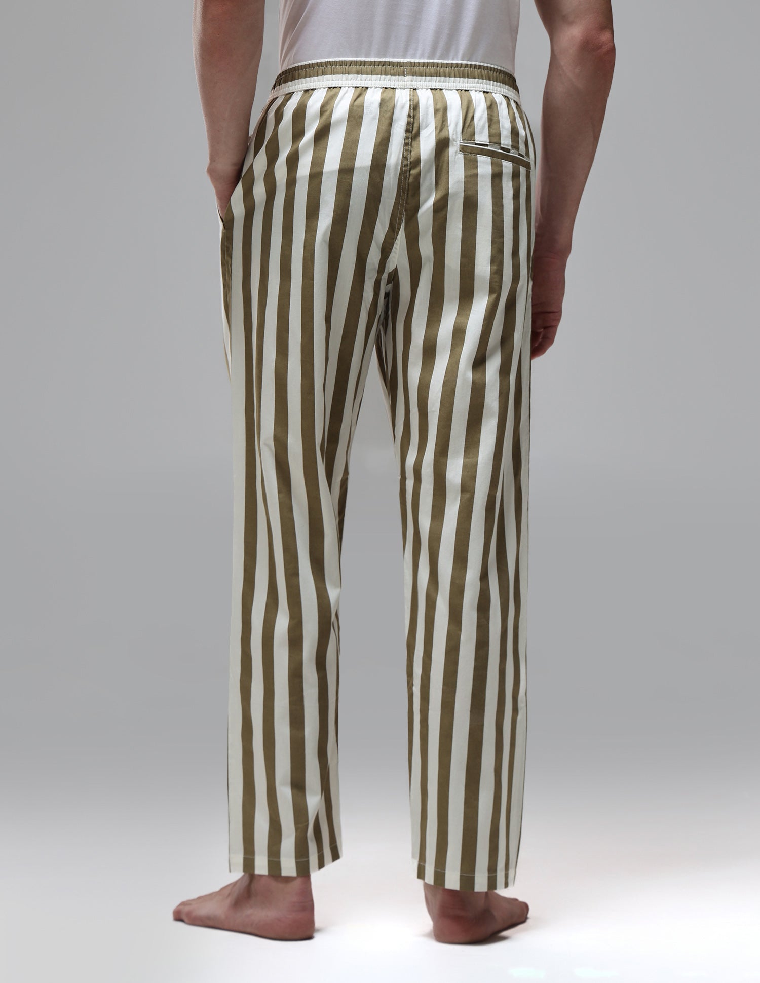 Vertical Striped Mid Rise OELP1 Lounge Pants Elmwood - U.S. Polo Assn. India | Large