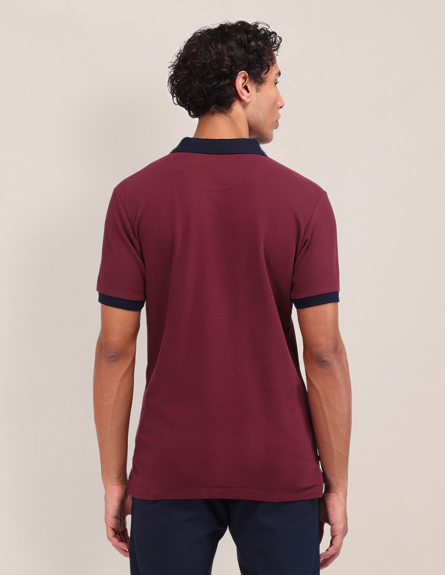 Slim Fit Solid Polo Shirt Maroon - U.S. Polo Assn. India | Large