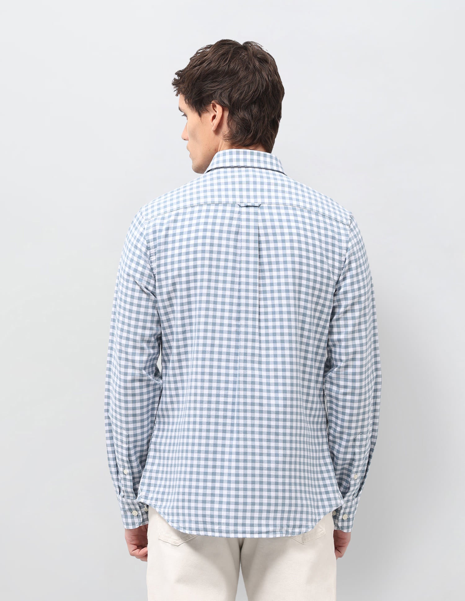 Gingham Checks Tailored Fit Shirt Grey - U.S. Polo Assn. India | Large