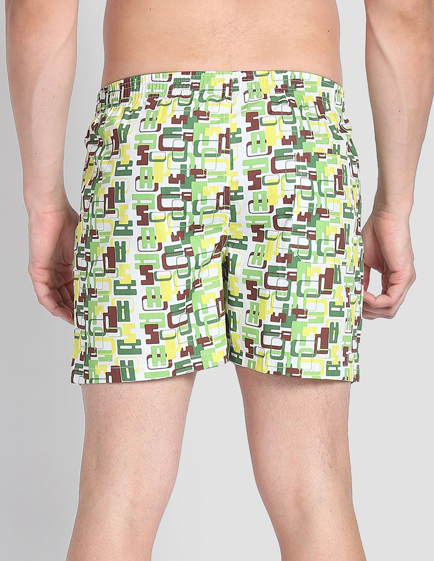 Back Pocket All Over Print IYAC Boxers - Pack Of 1 Ivory and Green - U.S. POLO ASSN. | Large
