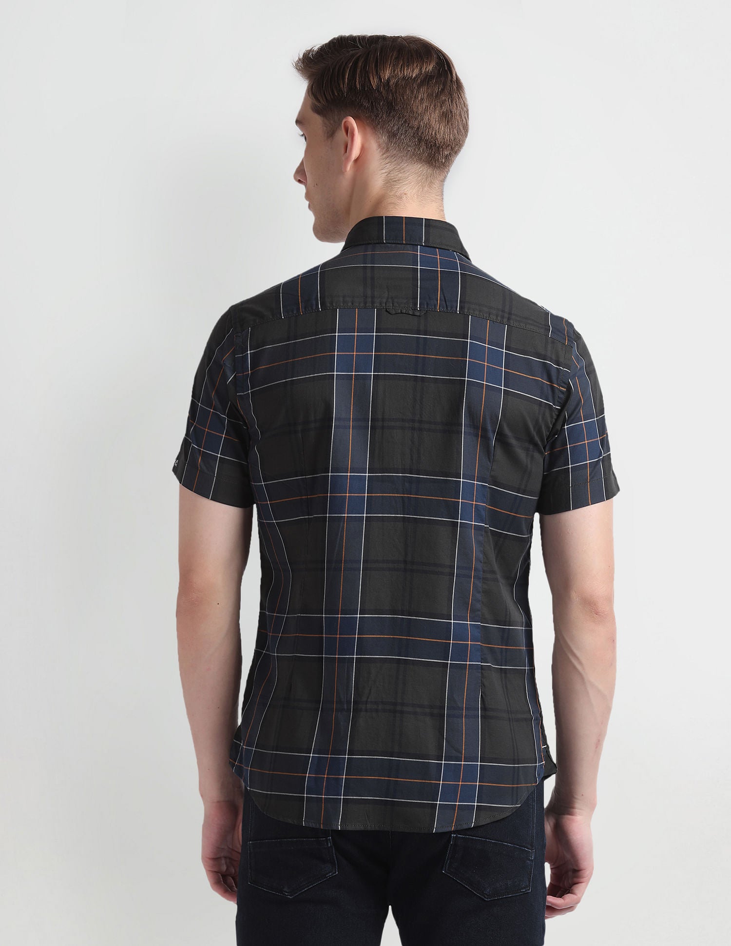 Tartan Check Cotton Shirt Navy - U.S. Polo Assn. India | Large