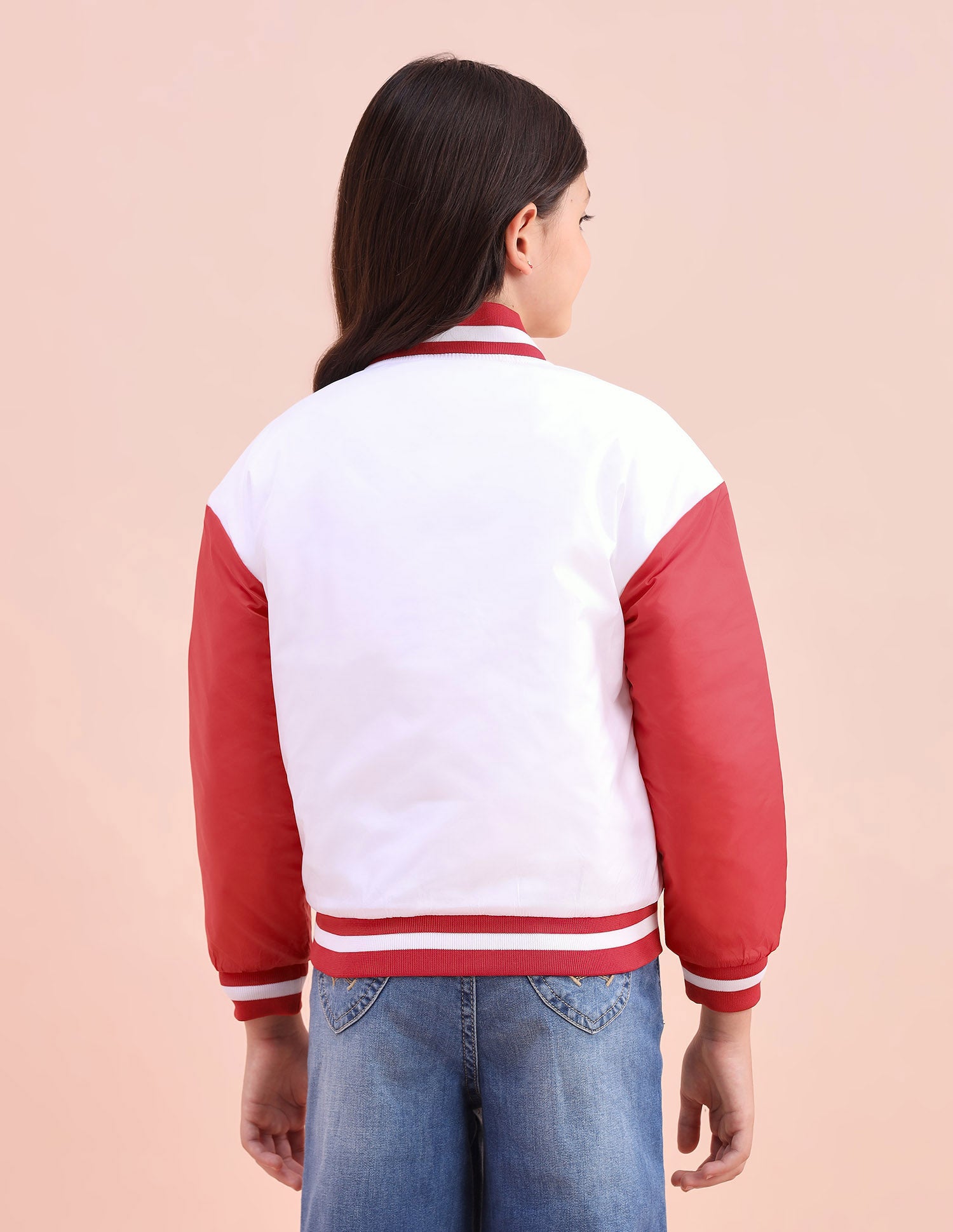 Colourblocked Regular Fit Varsity Jacket White - U.S. POLO ASSN. | Large