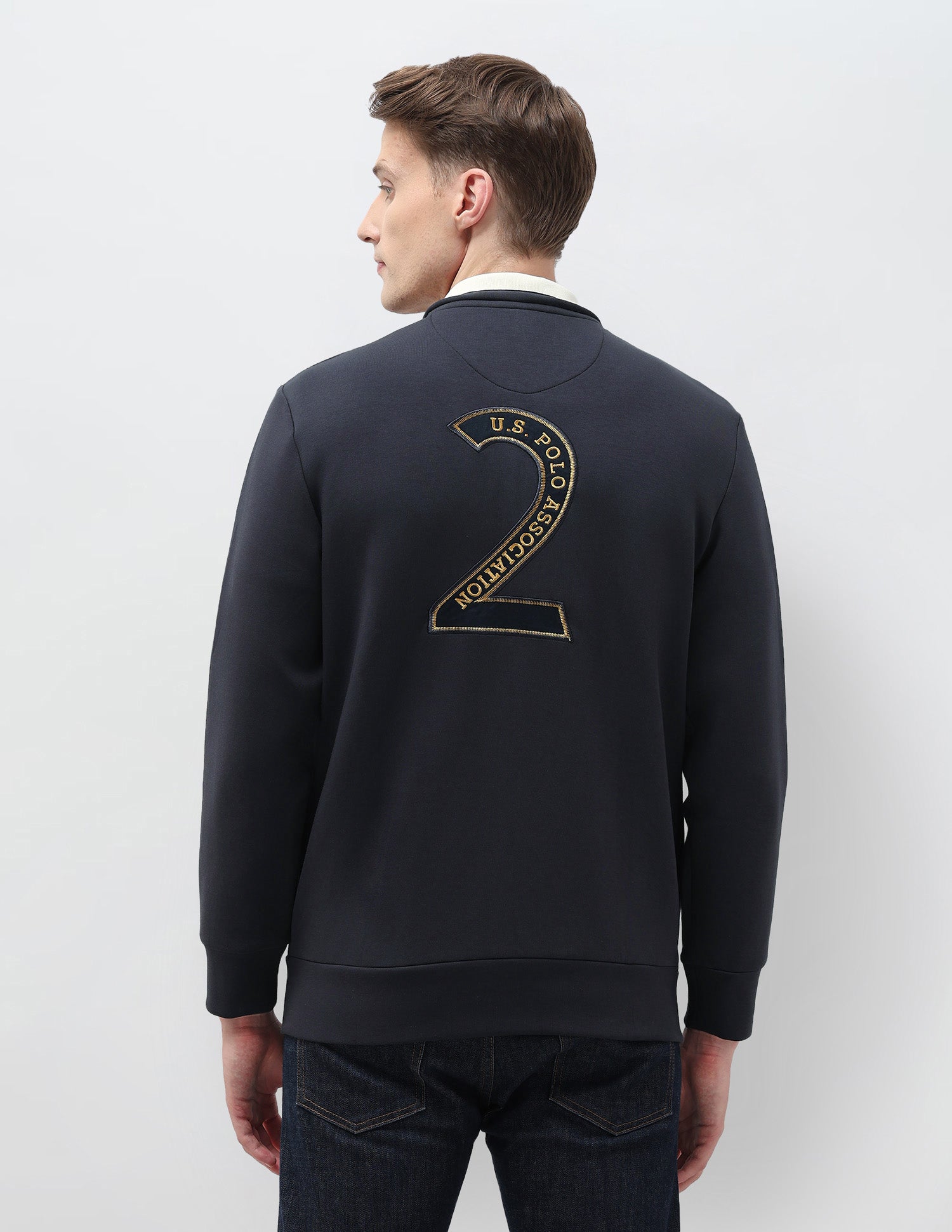 Numeric Brand Embroidered Regular Fit Sweatshirt Navy - U.S. POLO ASSN. | Large