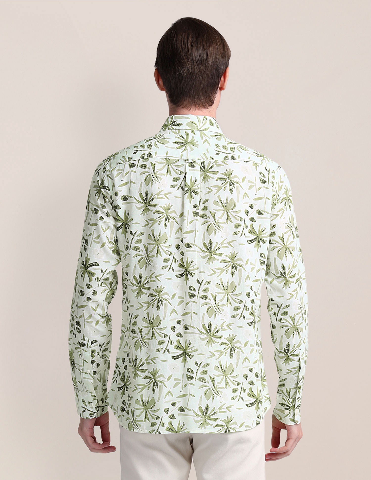 Tailored Fit Floral Shirt Light-Green - U.S. Polo Assn. India | Large