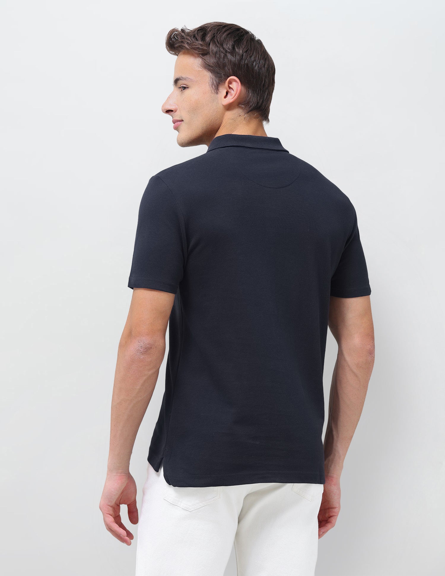 Solid Slim Fit Polo Shirt Navy - U.S. Polo Assn. India | Large