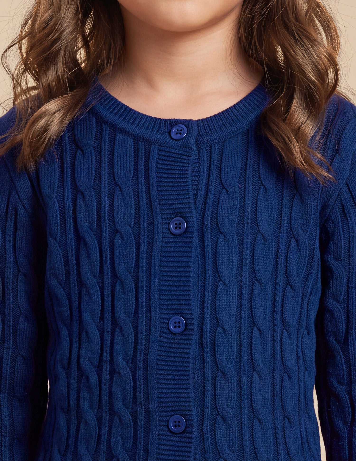 Cable Patterned Knit Relaxed Fit Sweater Navy - U.S. Polo Assn. India | Large