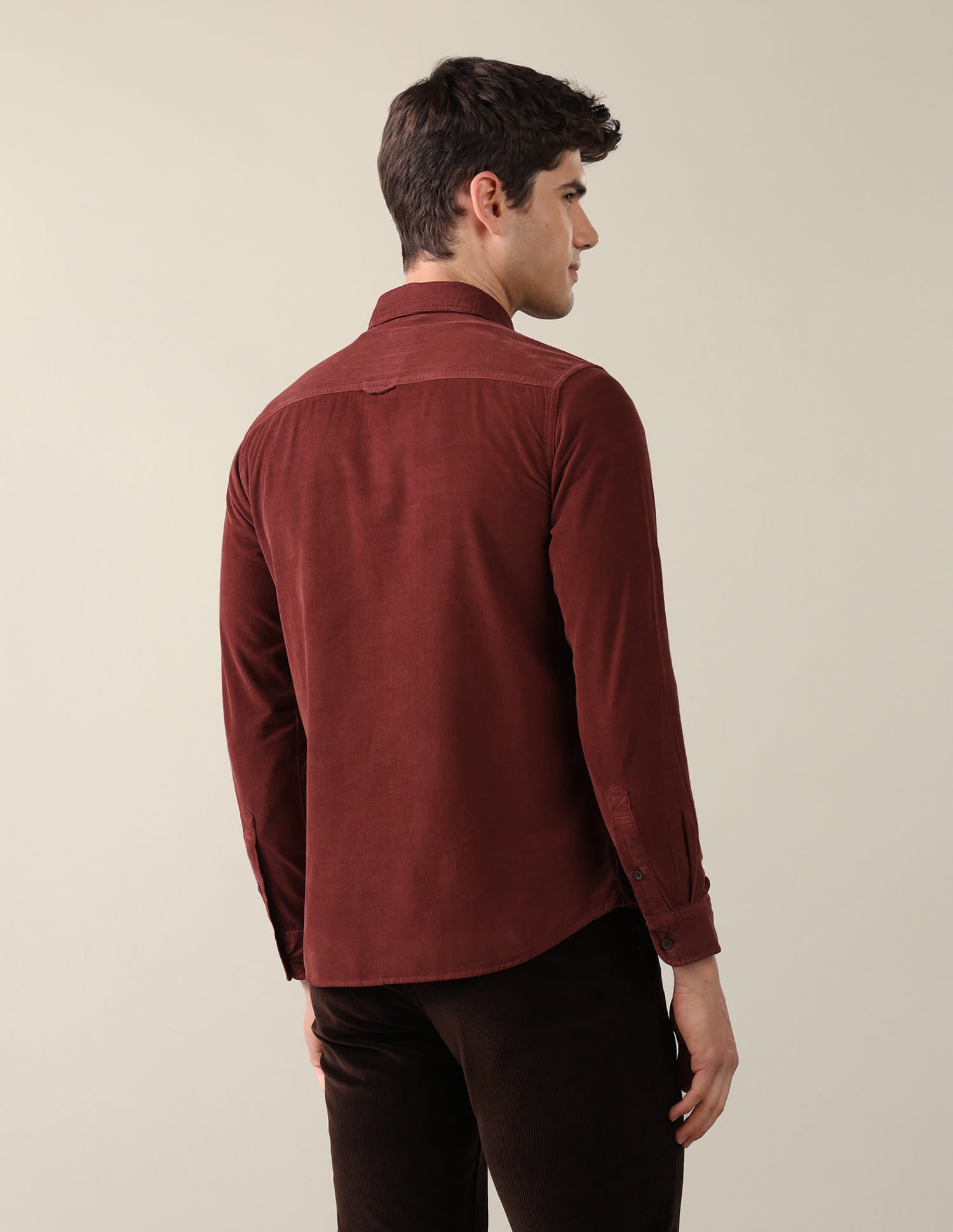 Corduroy Regular Fit Shirt Brown - U.S. Polo Assn. India | Large