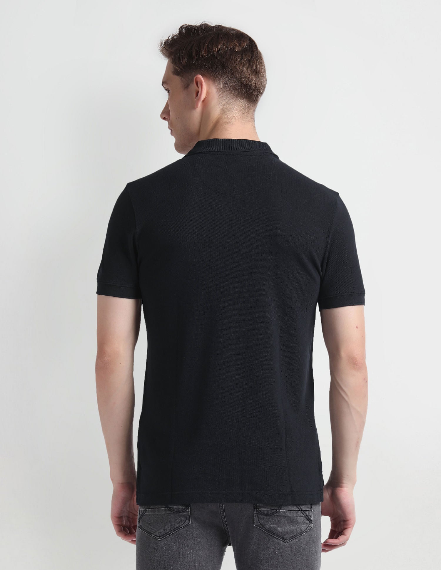 Solid Cotton Polo Shirt Navy - U.S. POLO ASSN. | Large