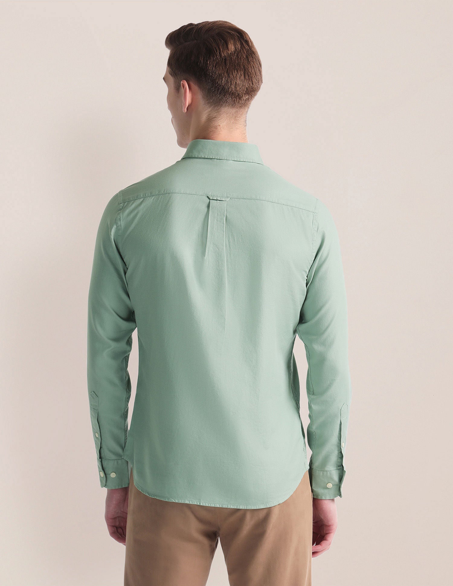 Spread Collar Dobby Shirt Light Green - U.S. Polo Assn. India | Large
