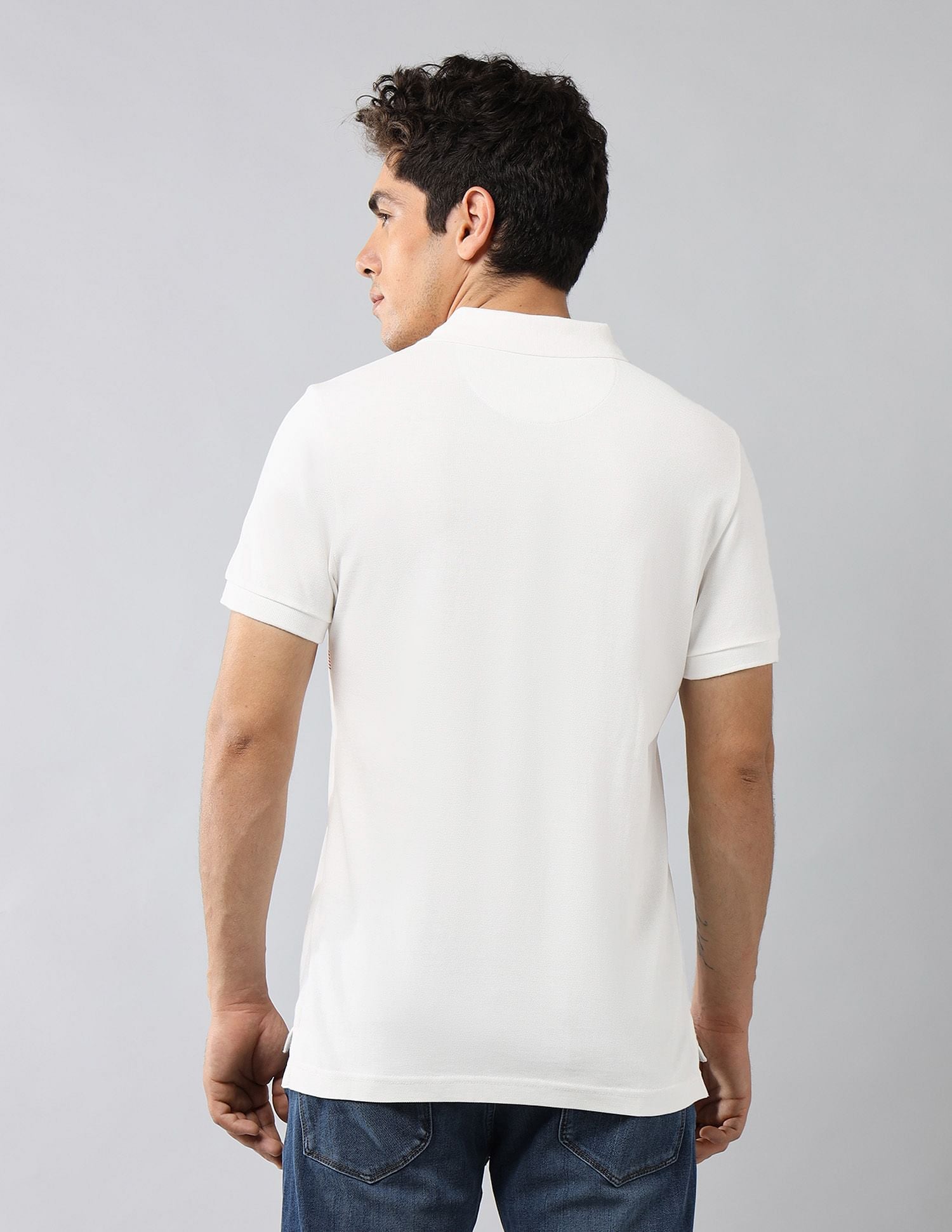 Brand Printed Muscle Fit Polo Shirt Ivory - U.S. POLO ASSN. | Large