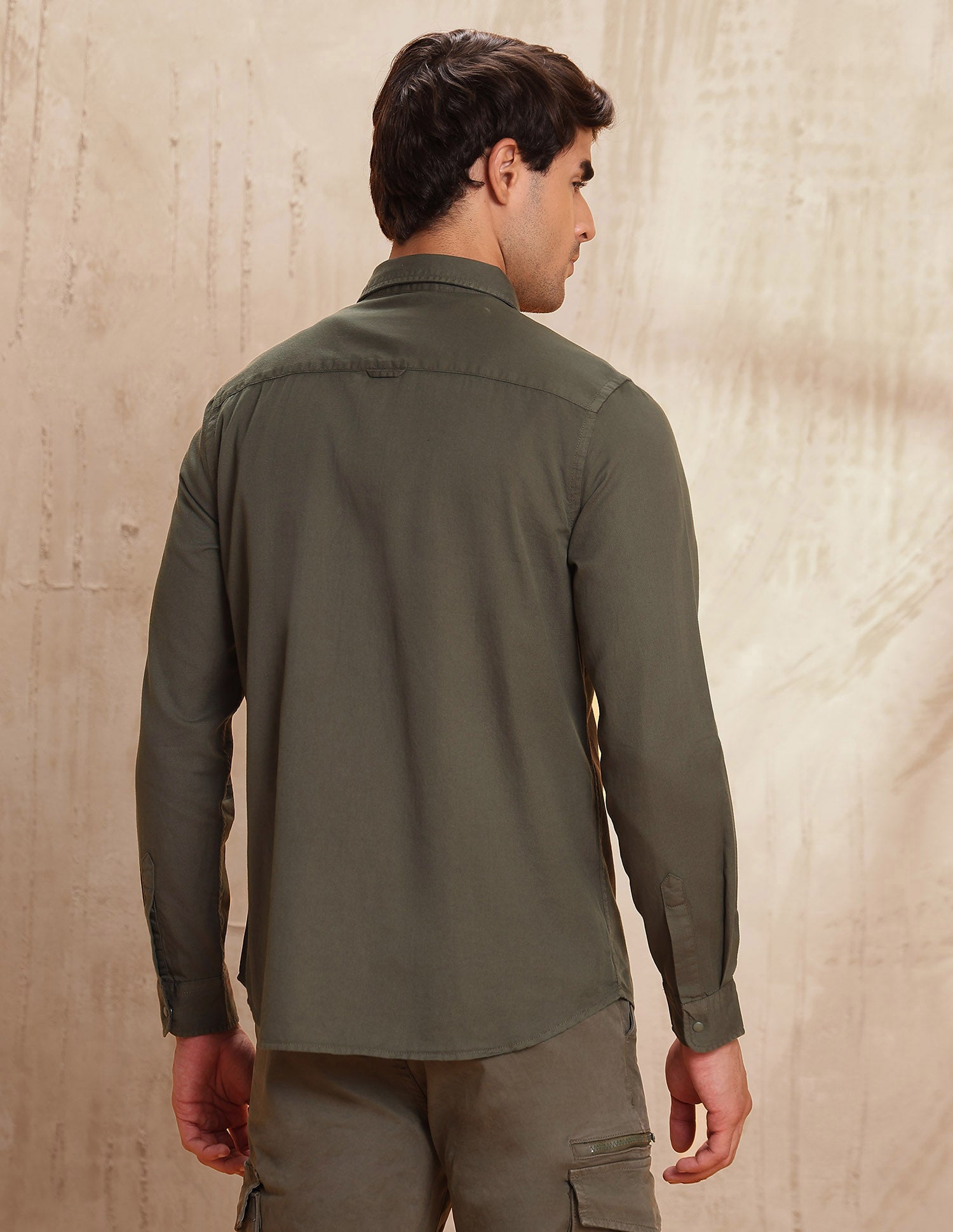 Slim Fit Pure Cotton Shirt Olive - U.S. POLO ASSN. | Large