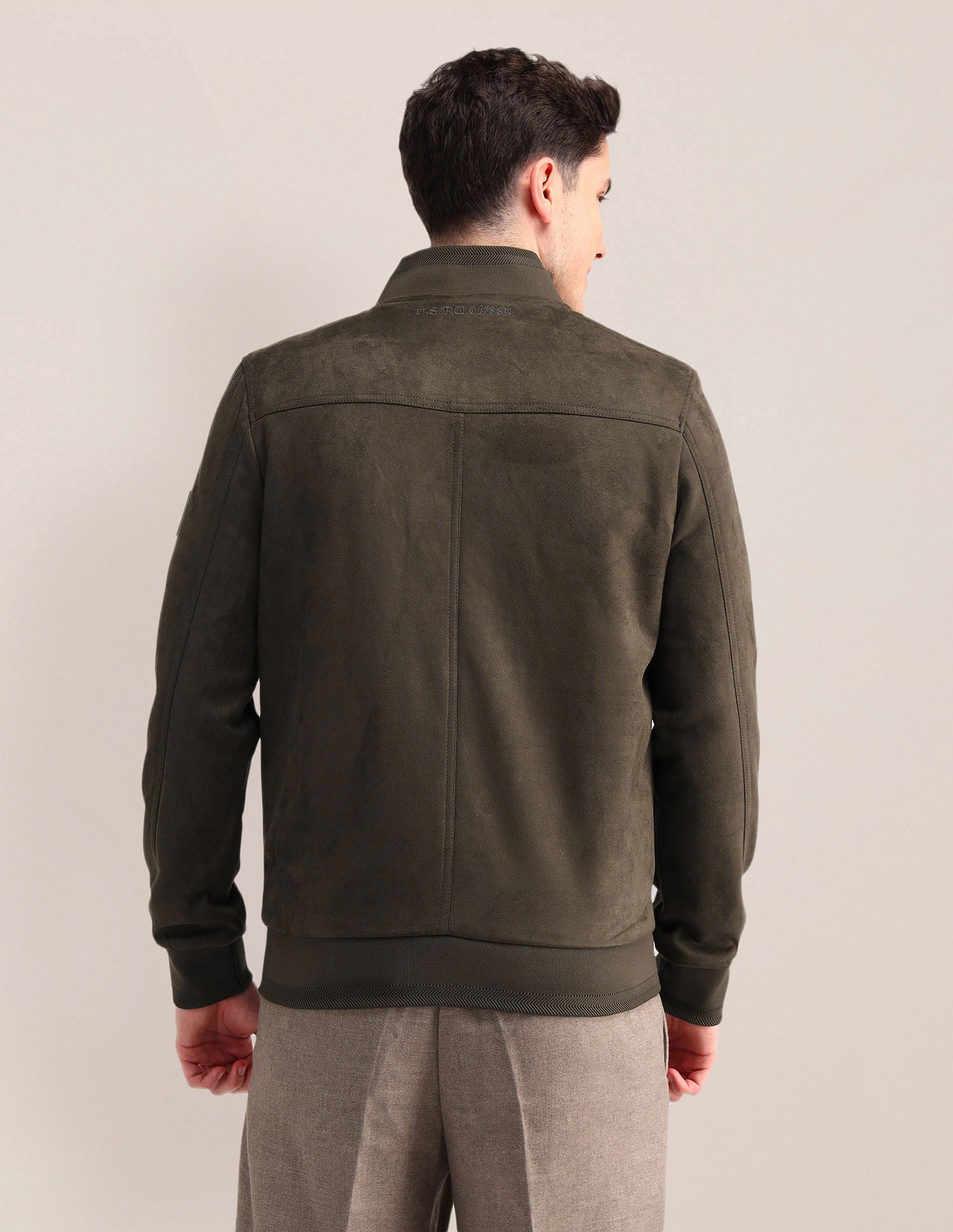 Regular Fit Solid Casual Jacket Olive - U.S. POLO ASSN. | Large