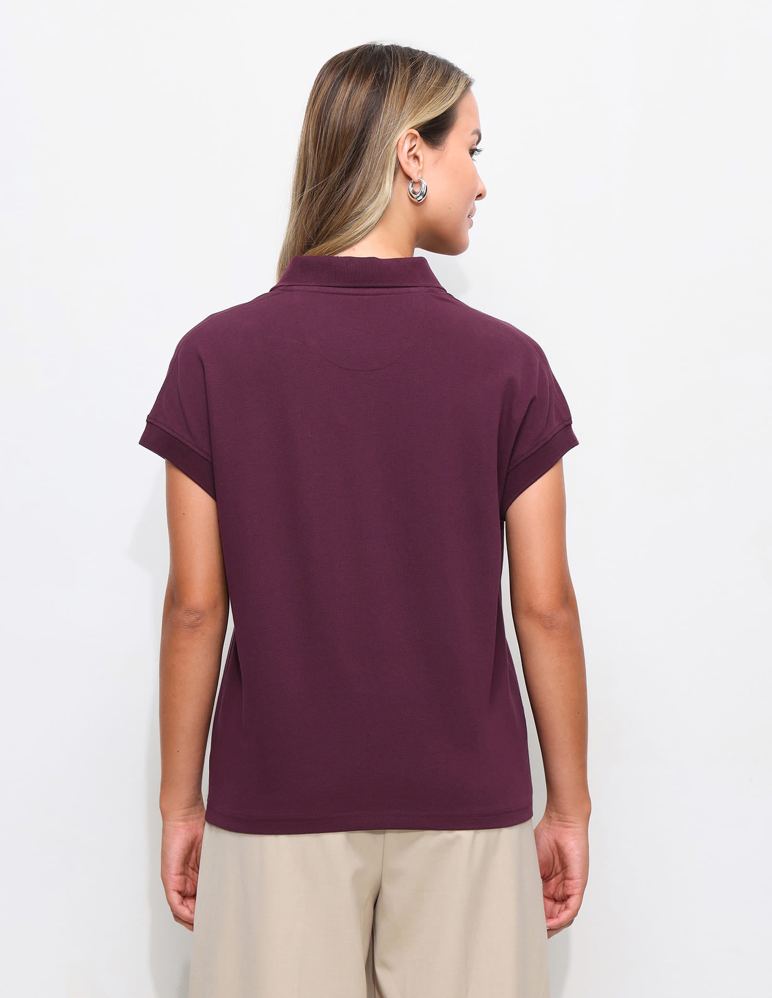 Solid Boxy Fit Polo Shirt Purple - U.S. Polo Assn. India | Large