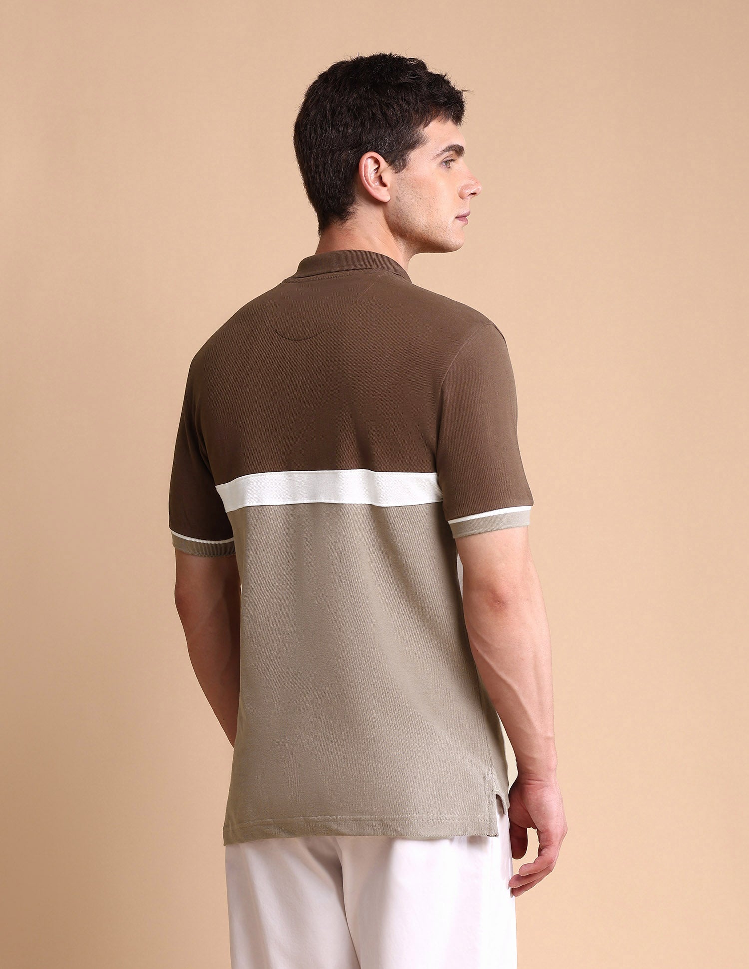Colourblocked Slim Fit Polo Shirt Brown - U.S. POLO ASSN. | Large