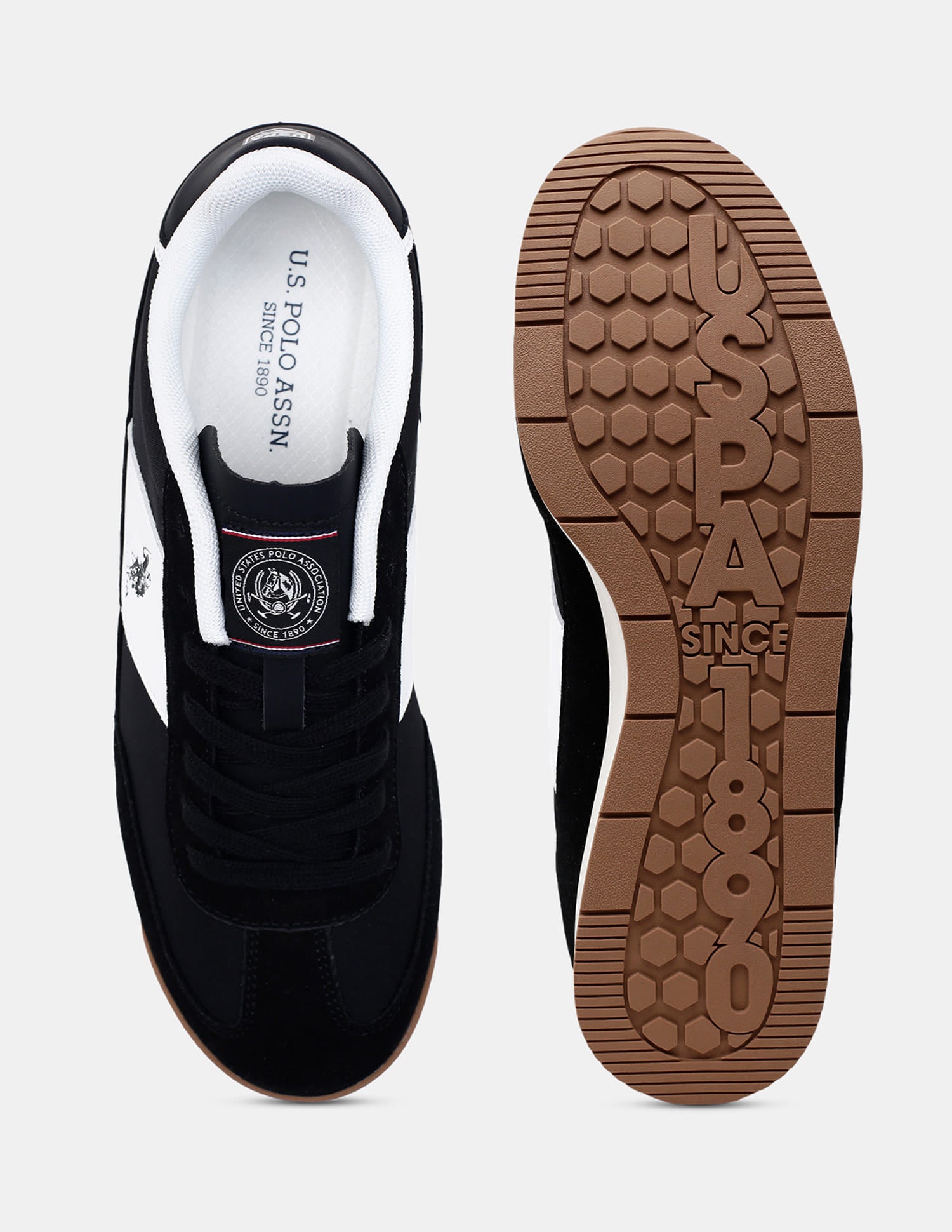 Colour Blocked Lace Ups Gallop Sneakers Black - U.S. Polo Assn. India | Large