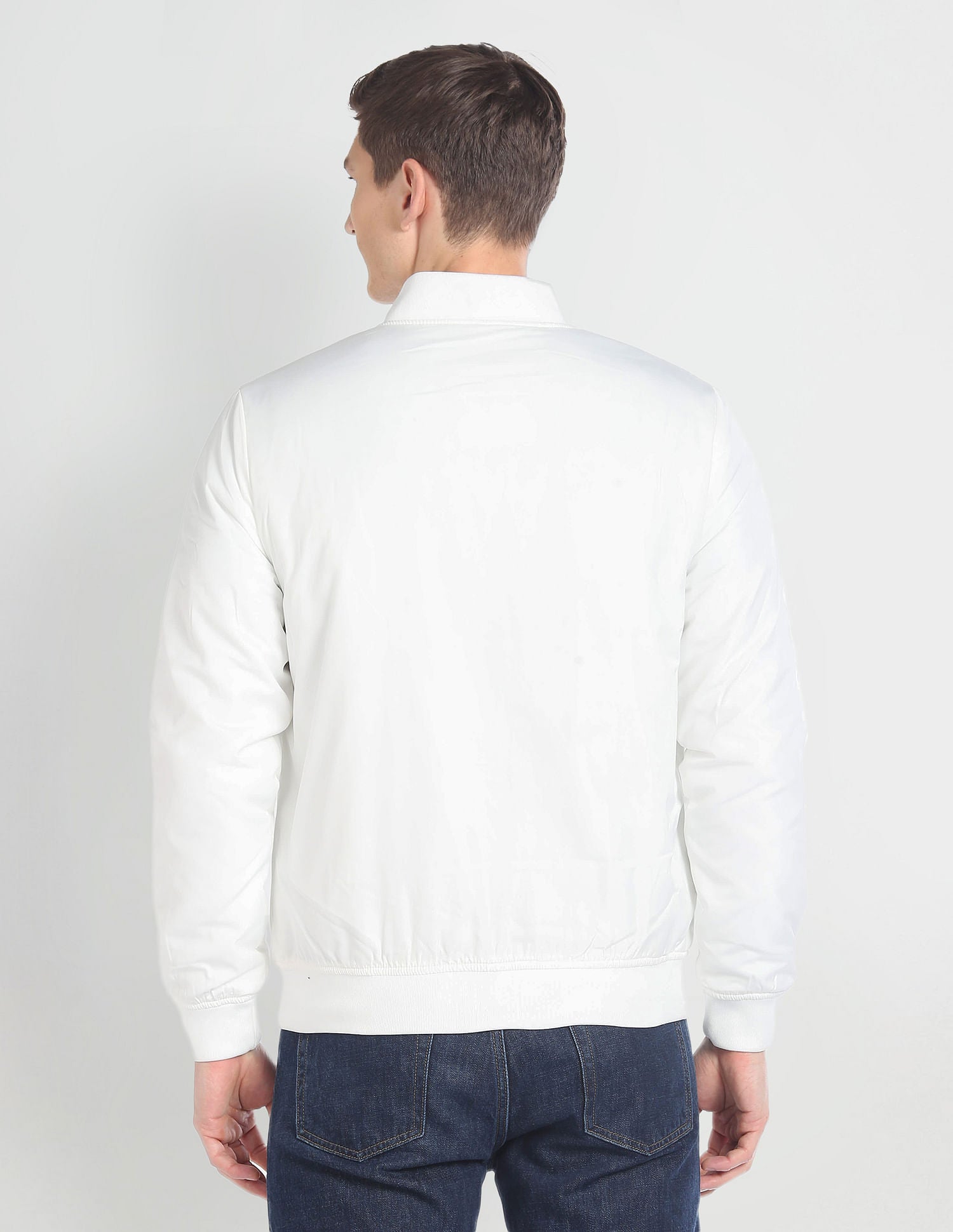 High Neck Long Sleeve Bomber Jacket White - U.S. POLO ASSN. | Large