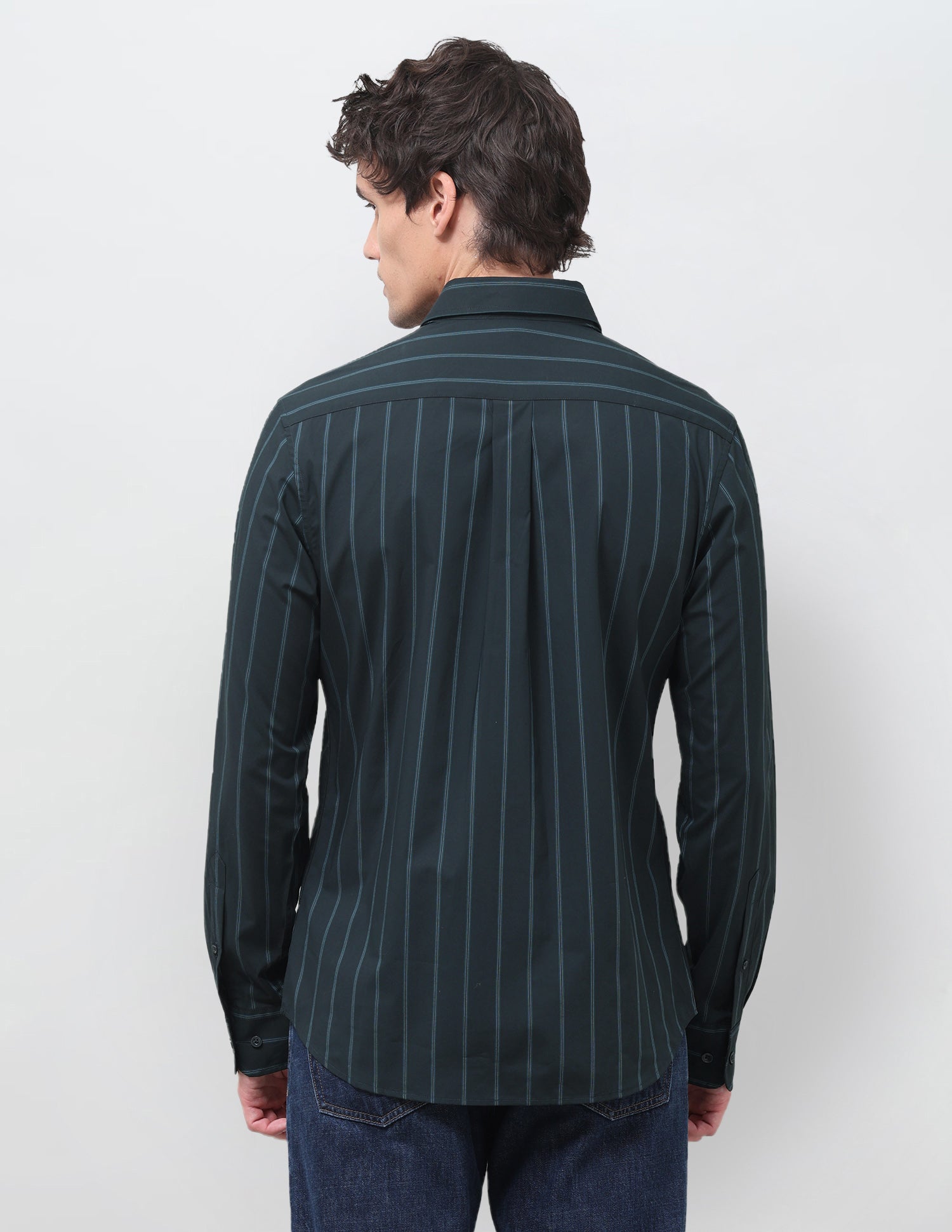 Vertical Striped Poplin Shirt Teal - U.S. Polo Assn. India | Large