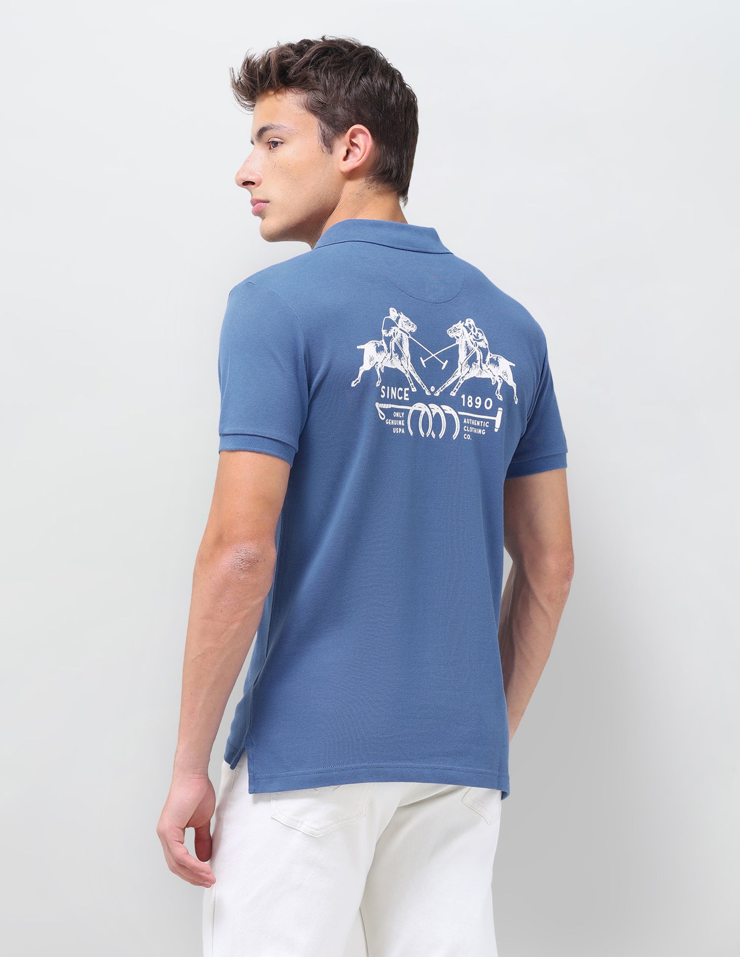 Solid Slim Fit Polo Shirt Dark Blue - U.S. Polo Assn. India | Large
