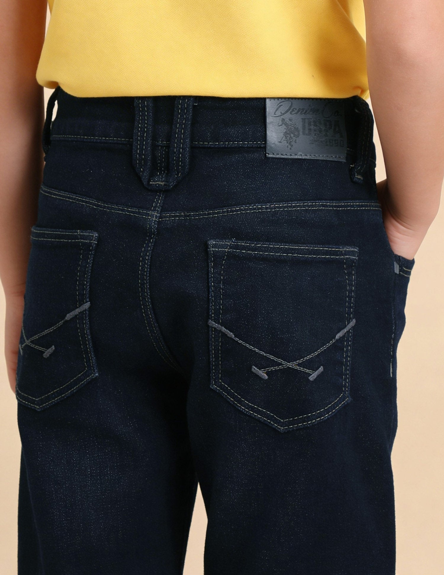 Whiskered Relaxed Fit Jeans Dark Blue - U.S. Polo Assn. India | Large