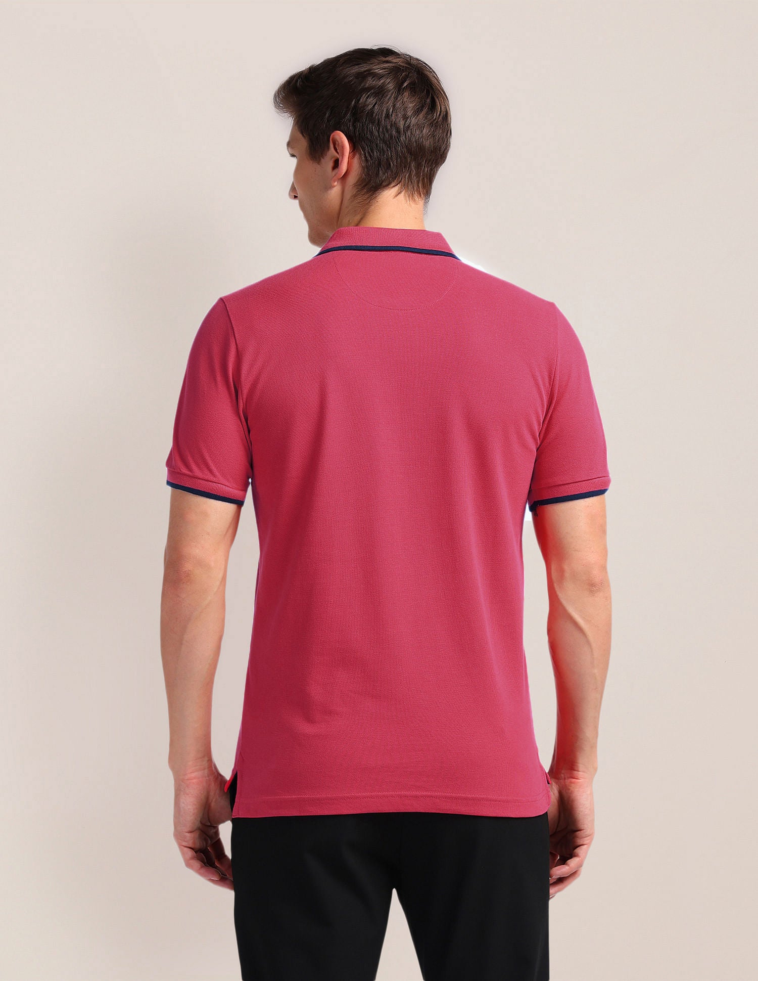 Pure Cotton Slim Fit Polo Shirt Dark Pink - U.S. Polo Assn. India | Large