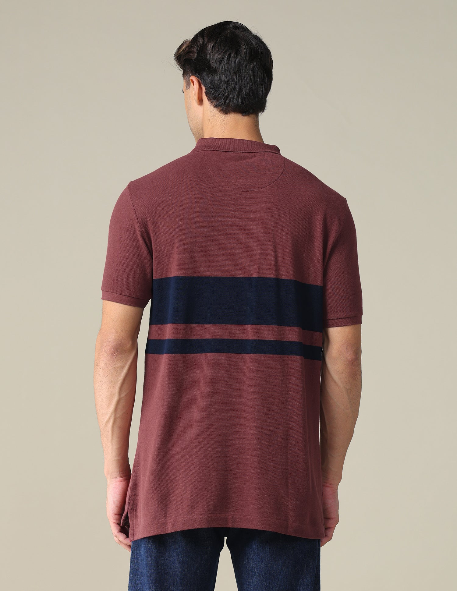 Colourblocked Brand Printed Regular Fit Polo Shirt Maroon - U.S. POLO ASSN. | Large