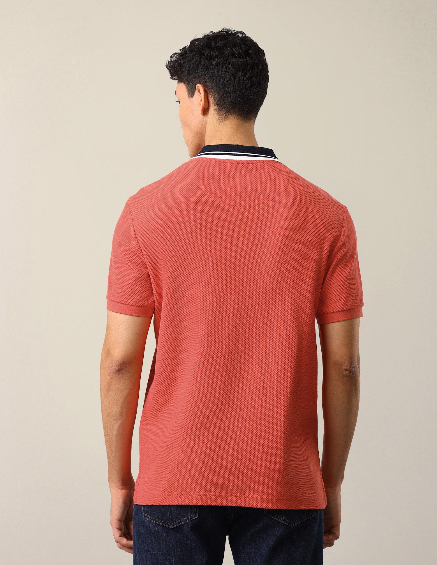 Textured Slim Fit Polo Shirt Red - U.S. Polo Assn. India | Large