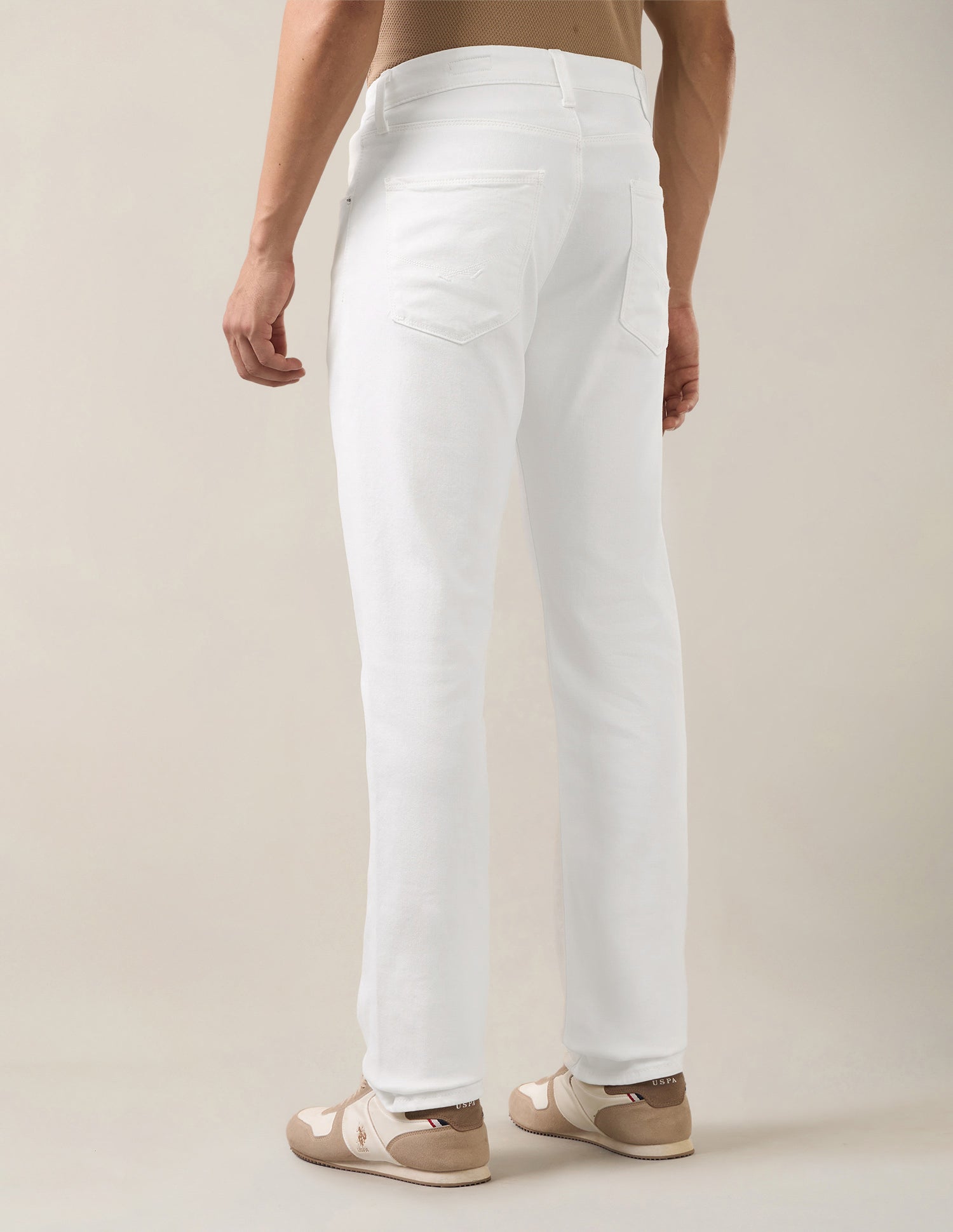 Harold Slim Straight Fit White Jeans White - U.S. Polo Assn. India | Large