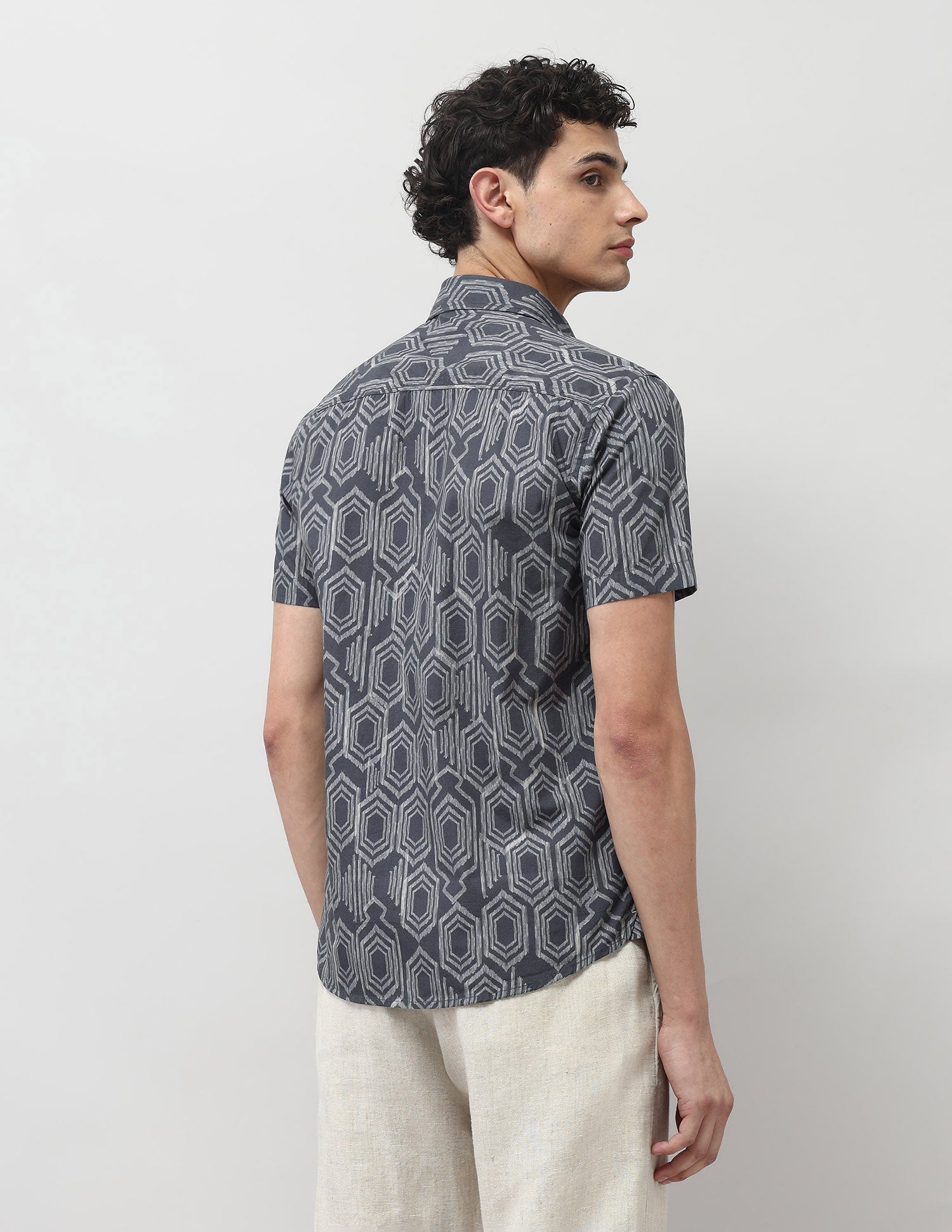 Pure Cotton All Over Printed Shirt Dark Grey - U.S. POLO ASSN. | Large