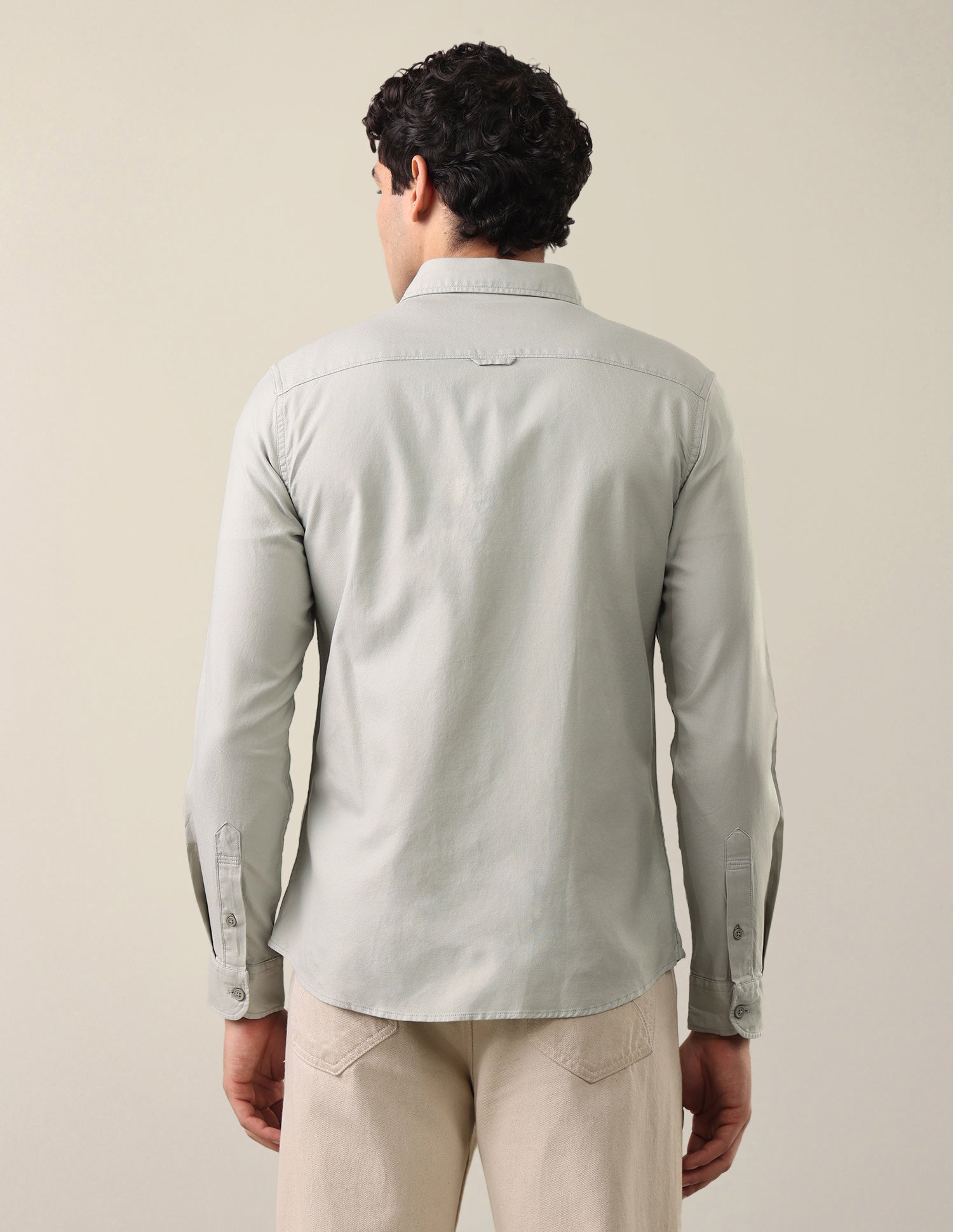 Twill Regular Fit Shirt Light Green - U.S. Polo Assn. India | Large