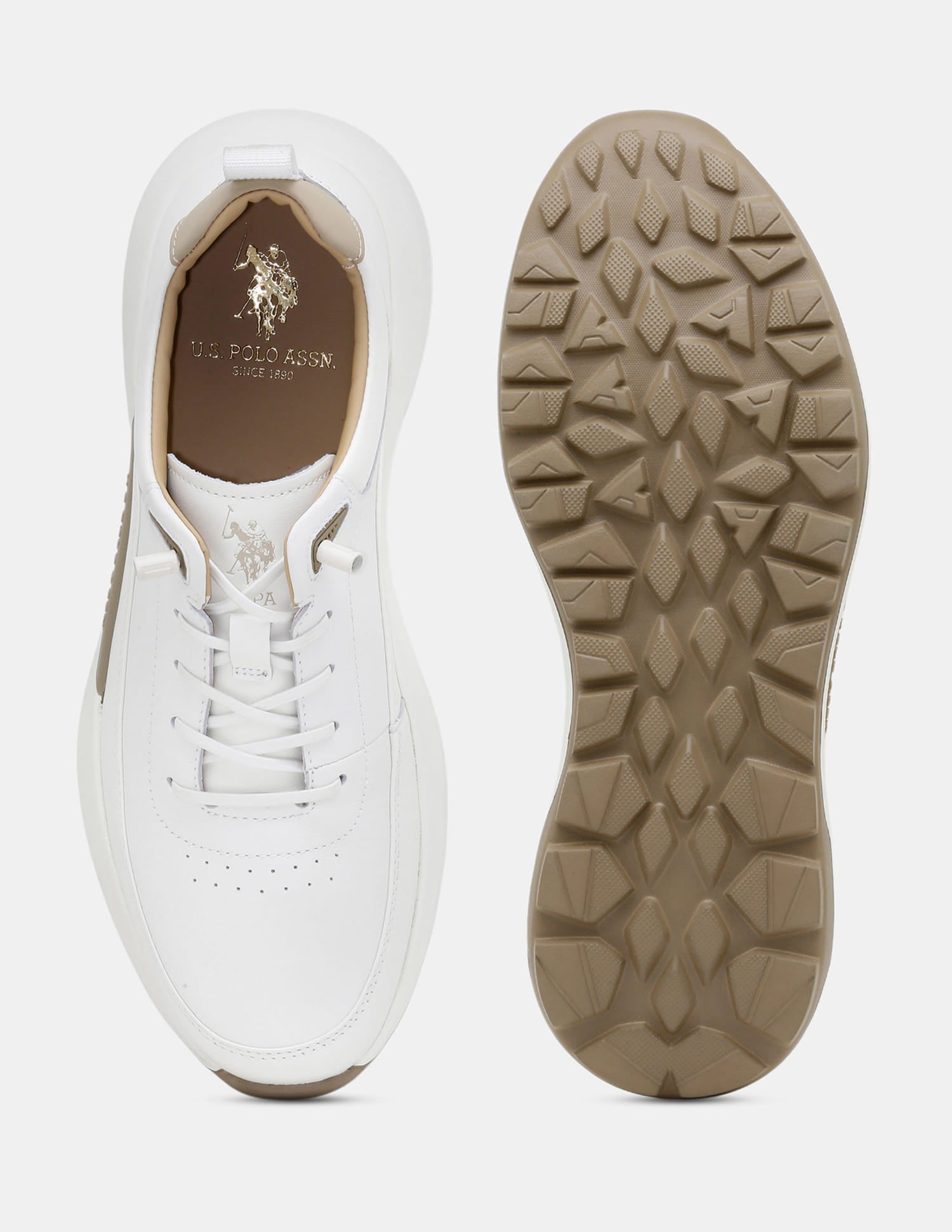 Round Toe Lace Ups Ansel 2.0 Sneakers White - U.S. Polo Assn. India | Large