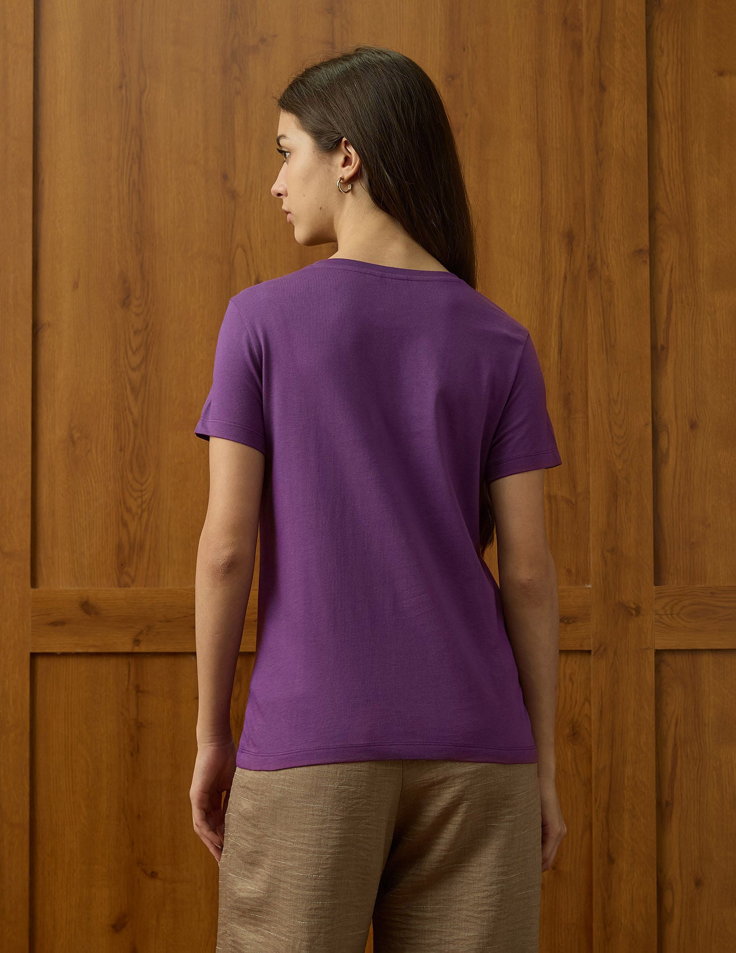 Crew Neck Regular Fit Tshirt With Flock Print Wine - U.S. POLO ASSN. | Large