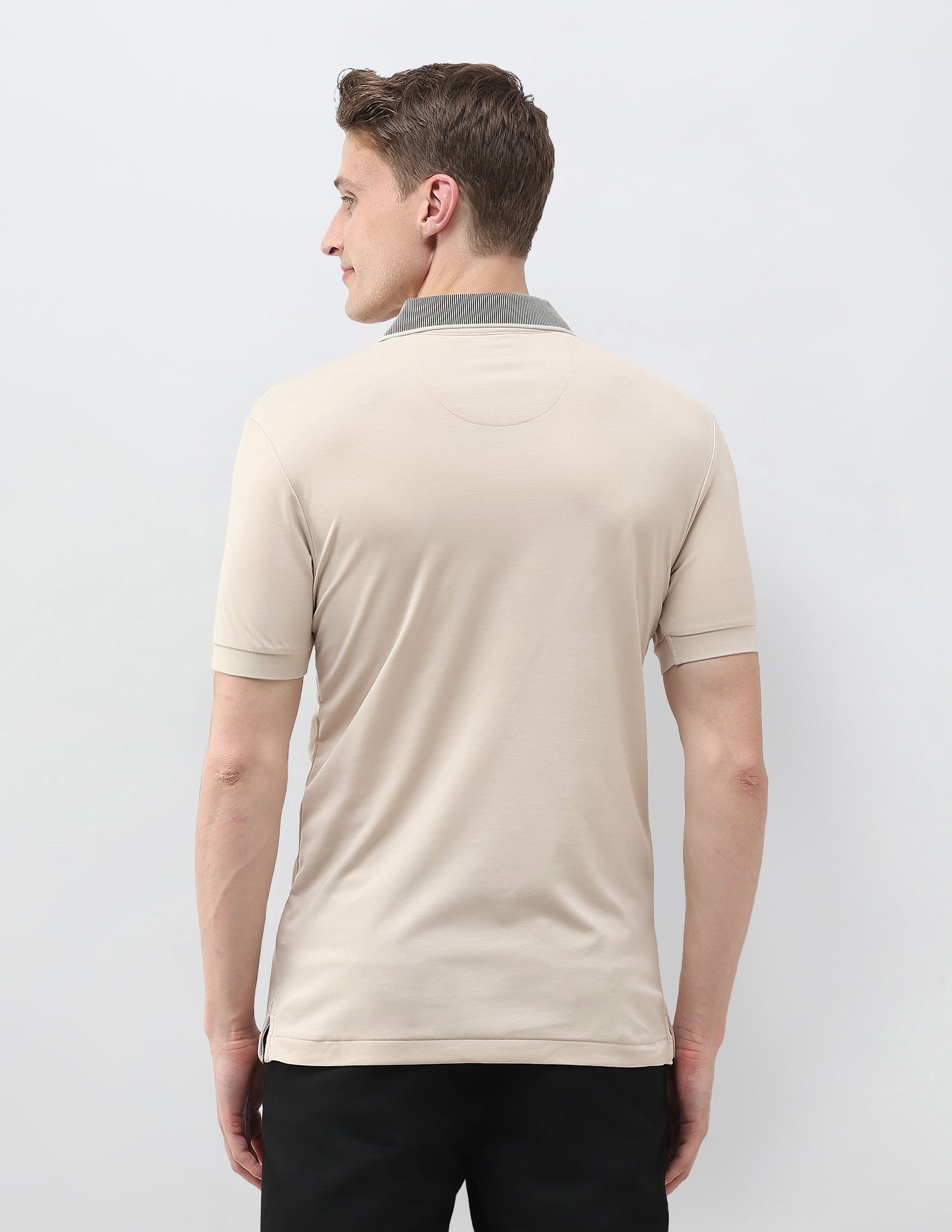 Solid Slim Fit Polo Shirt Beige - U.S. Polo Assn. India | Large