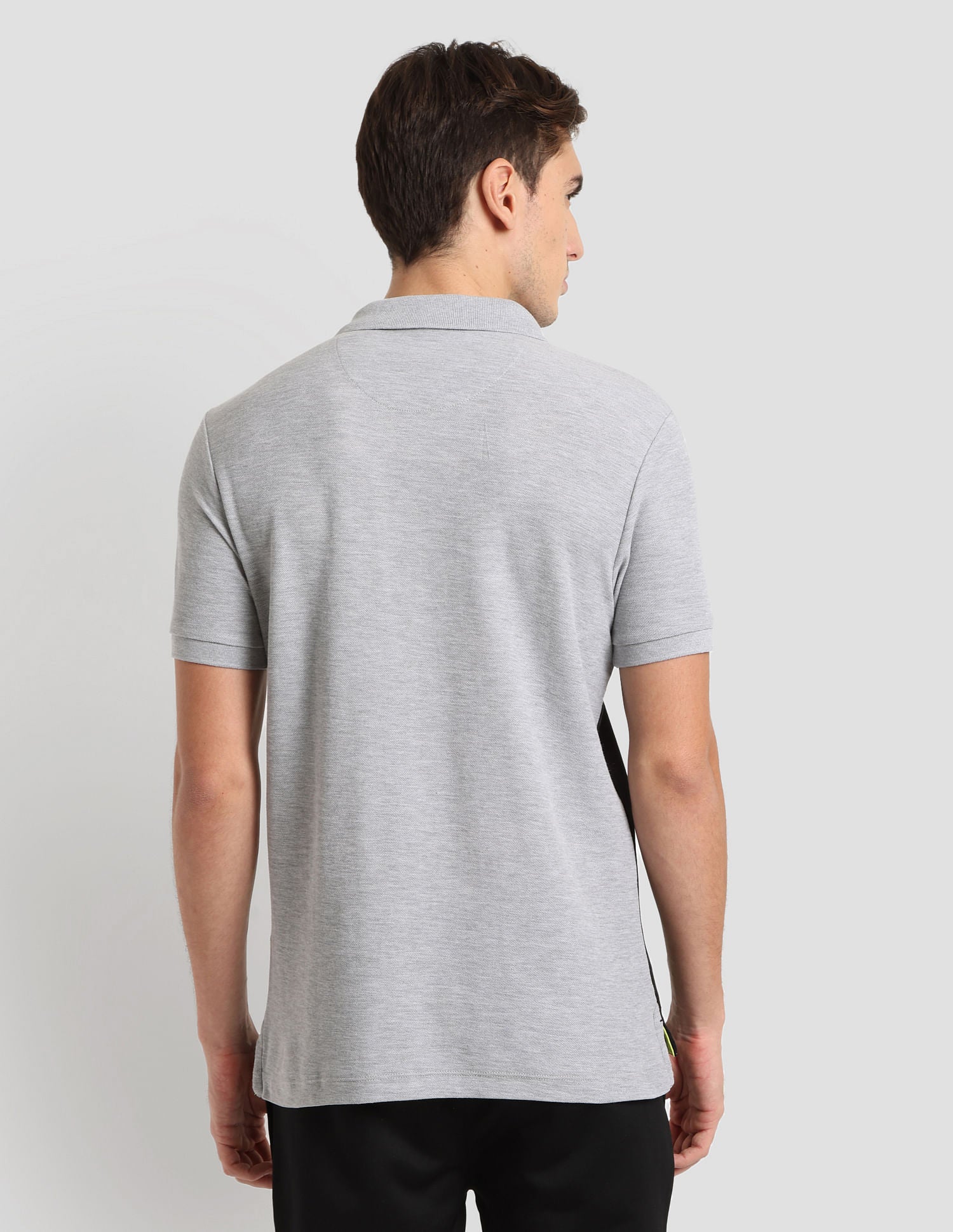 Diagonal Colour Block Active Polo Shirt Grey - U.S. Polo Assn. India | Large